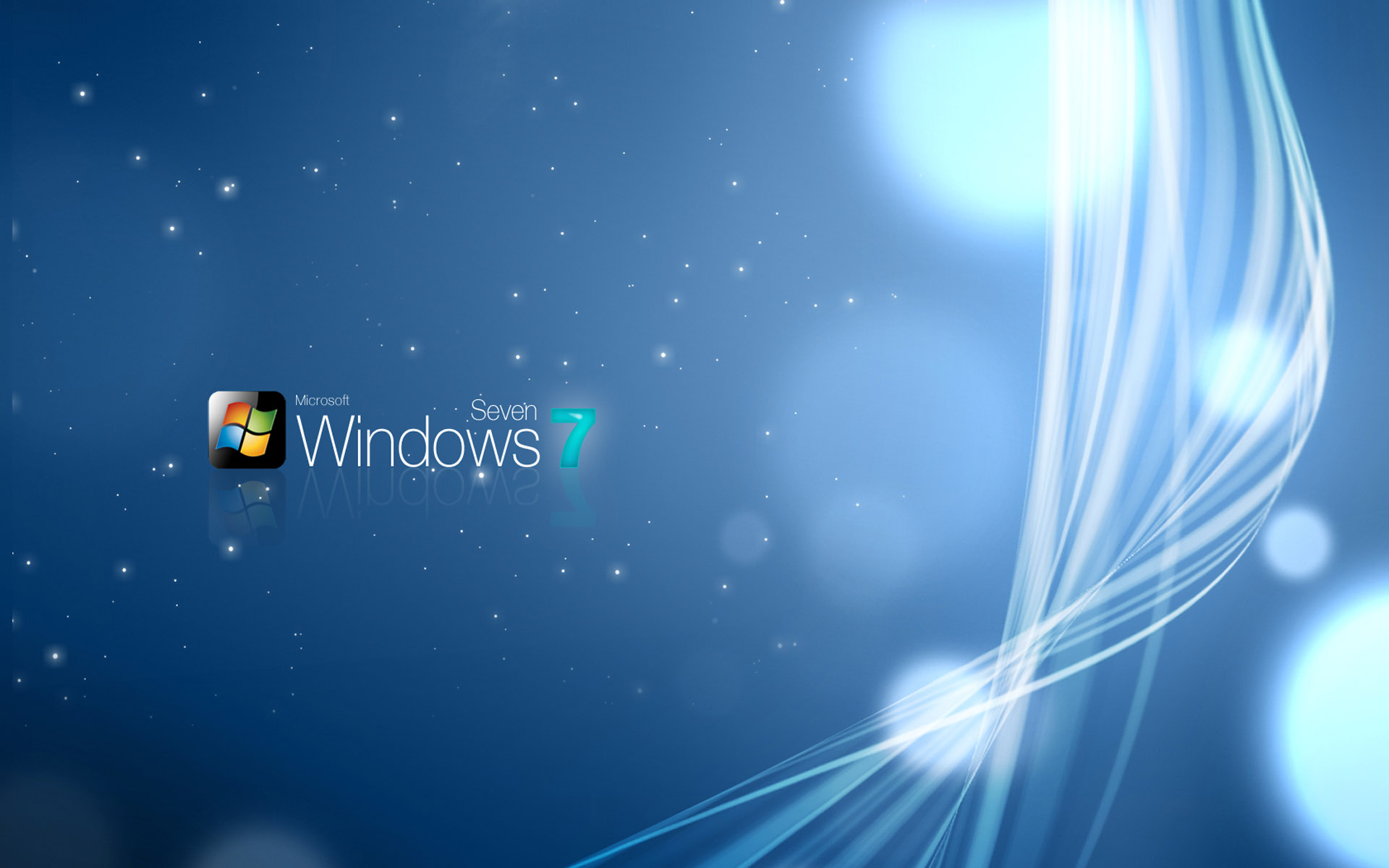 Скачать обои бесплатно Окна, Звезды, Технологии, Волна, Windows 7, Лого, Майкрософт картинка на рабочий стол ПК