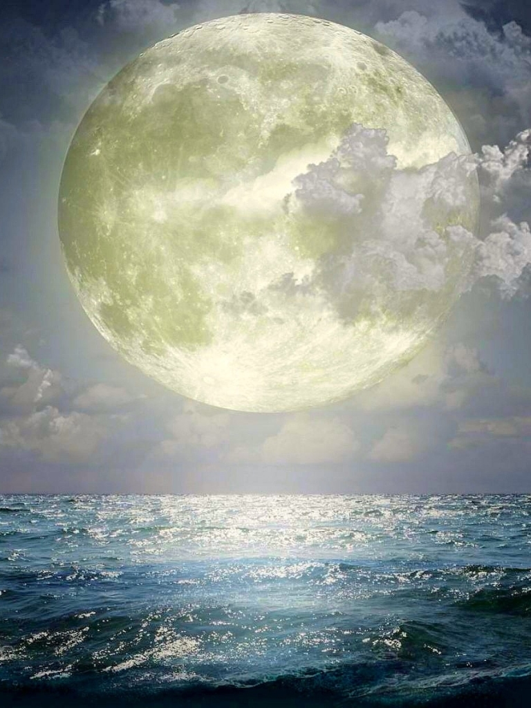 Download mobile wallpaper Moon, Earth for free.