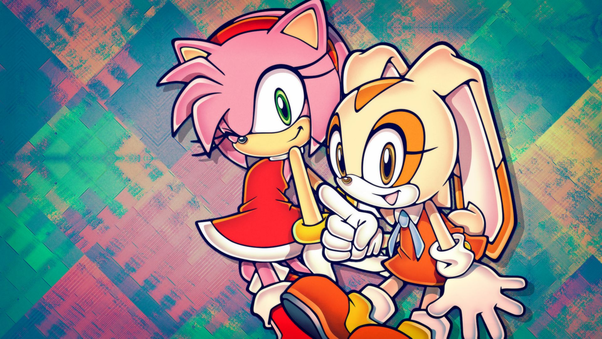 video game, sonic heroes, amy rose, cream the rabbit, cute, sonic