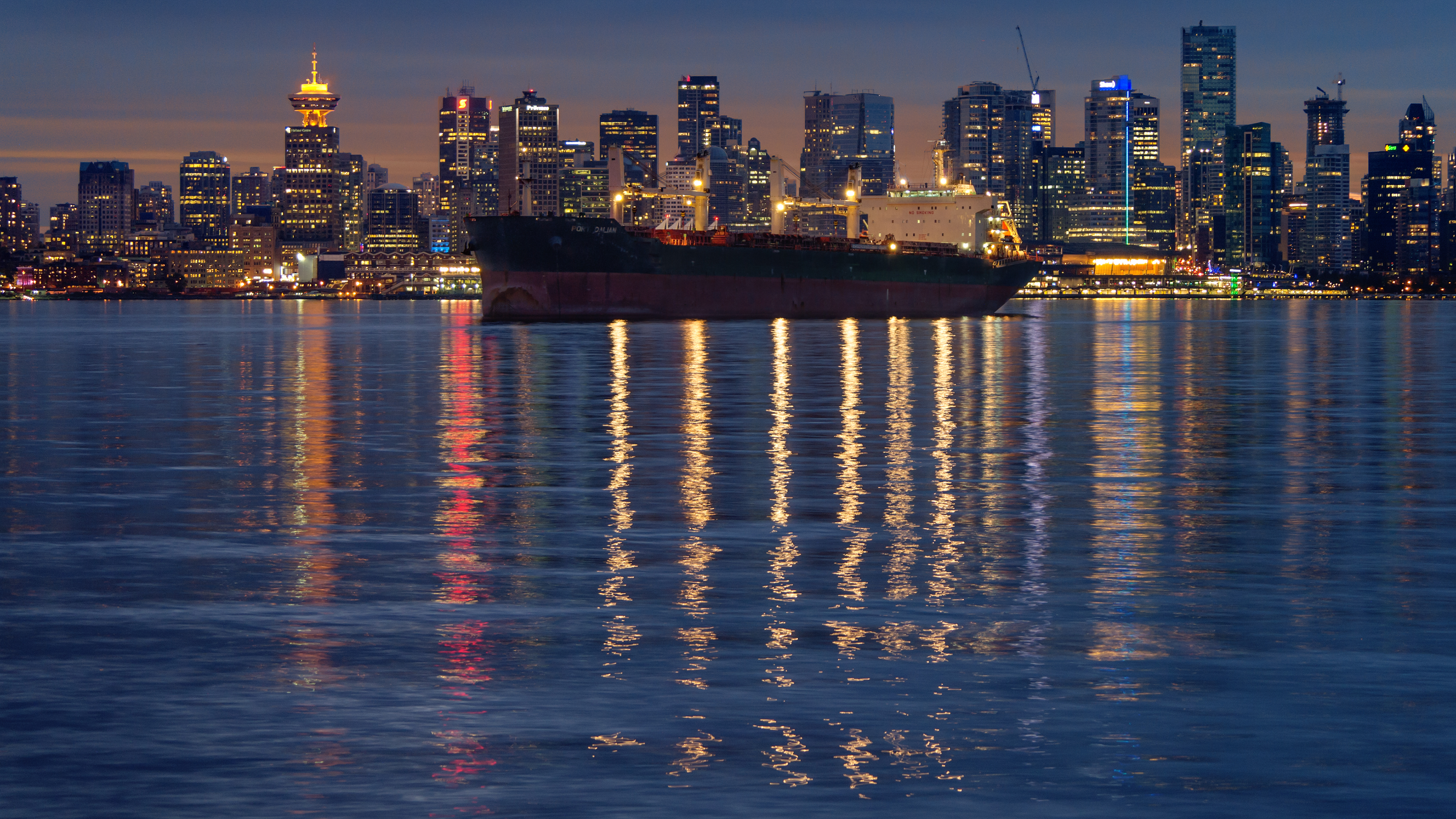 man made, vancouver, canada, night, ship, cities