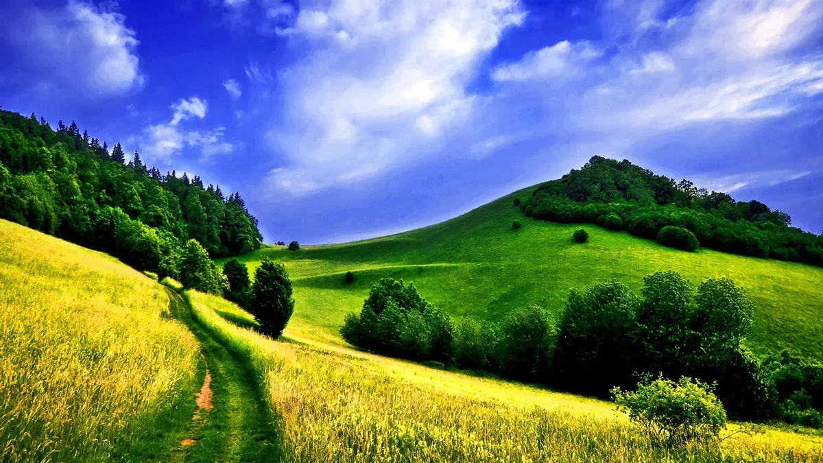 Pc Wallpaper Computer Design Desktop wallpaper: Nature, Earth, Landscape, Hill, Summer 4K free ...