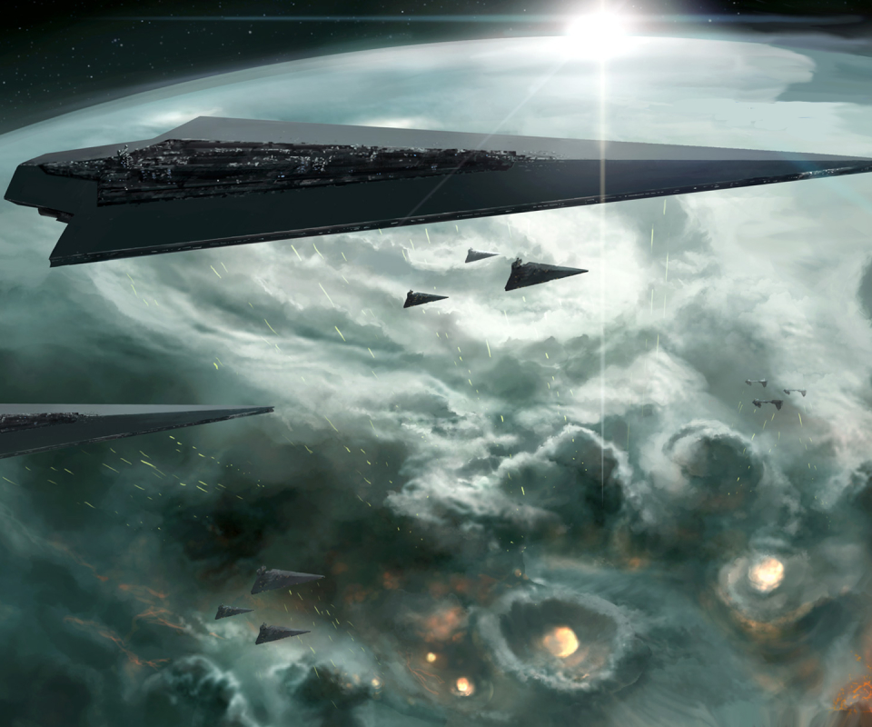 Download mobile wallpaper Star Wars, Space, Movie, Star Destroyer, Fleet for free.