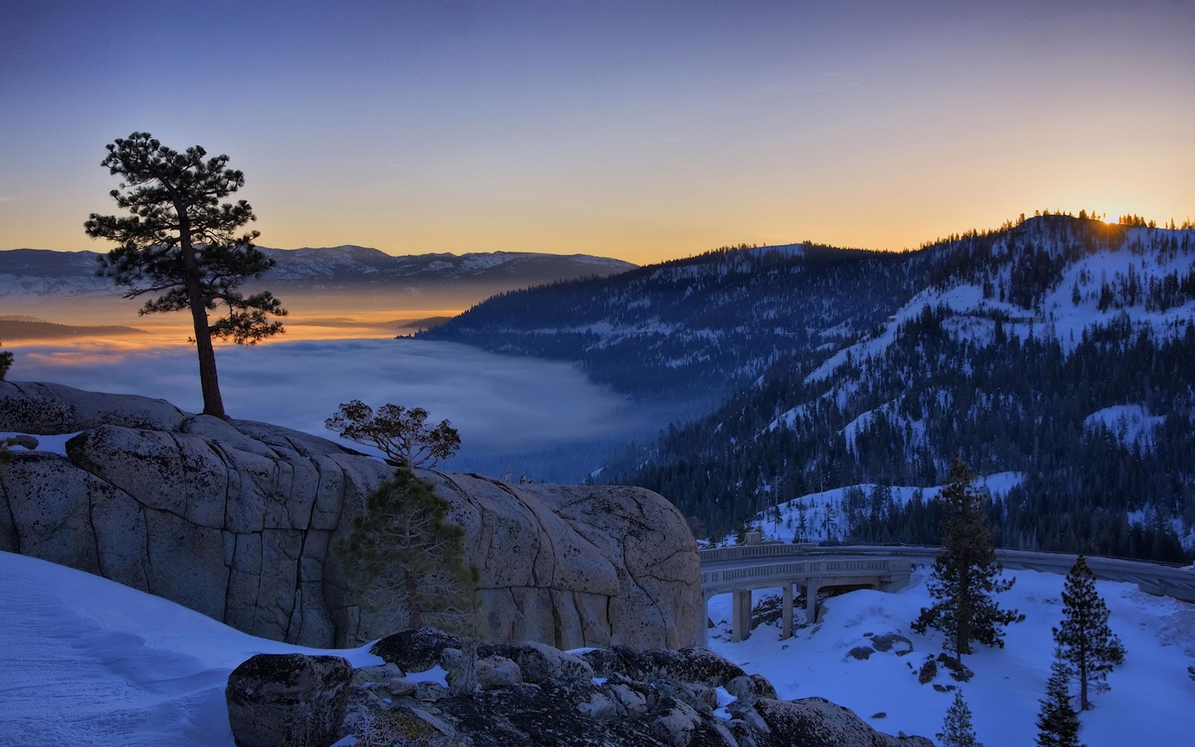 PCデスクトップに冬, 山脈, 風景画像を無料でダウンロード