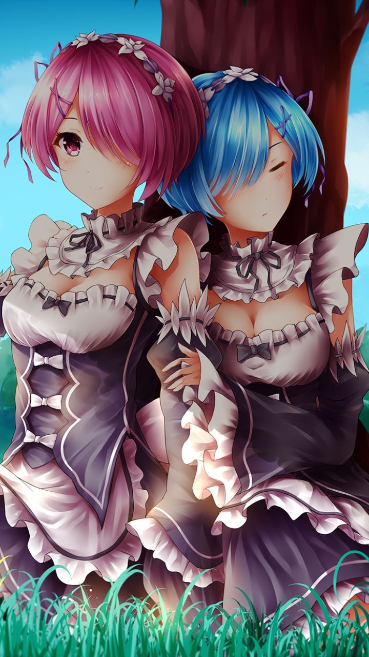 Handy-Wallpaper Animes, Re:zero Das Leben In Einer Anderen Welt Beginnen, Widder (Re:zero), Rem (Re: Null) kostenlos herunterladen.