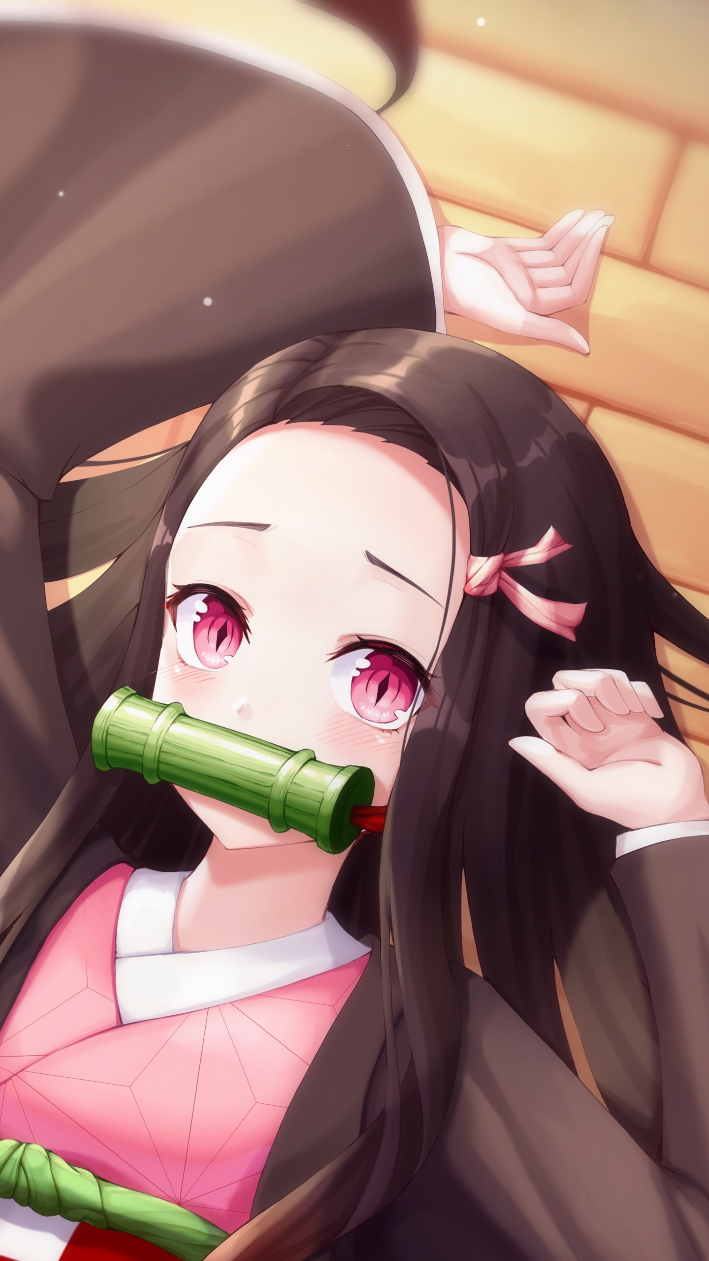 Handy-Wallpaper Animes, Nezuko Kamado, Demon Slayer kostenlos herunterladen.