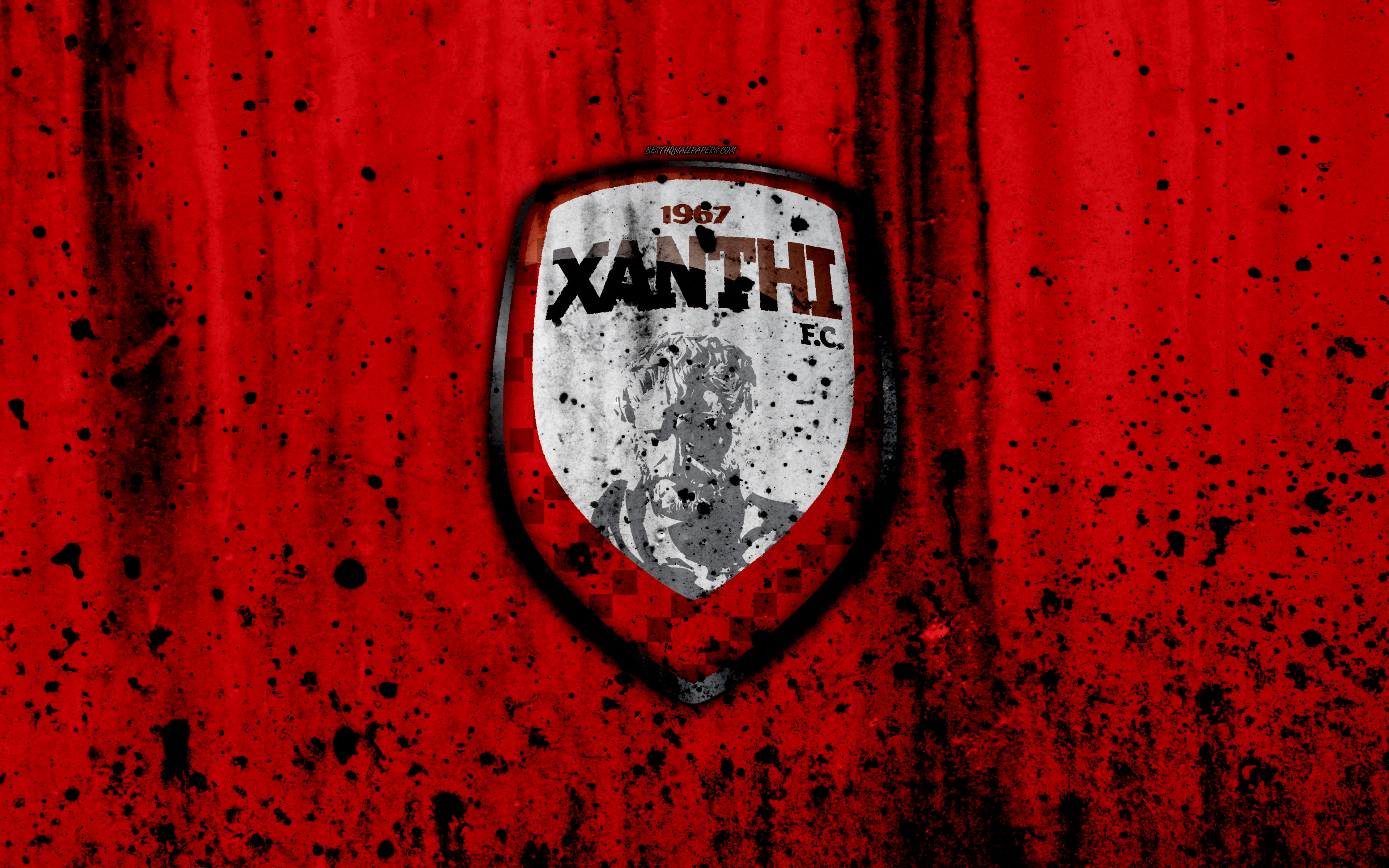 Handy-Wallpaper Sport, Fußball, Logo, Emblem, Xanthi Fc kostenlos herunterladen.