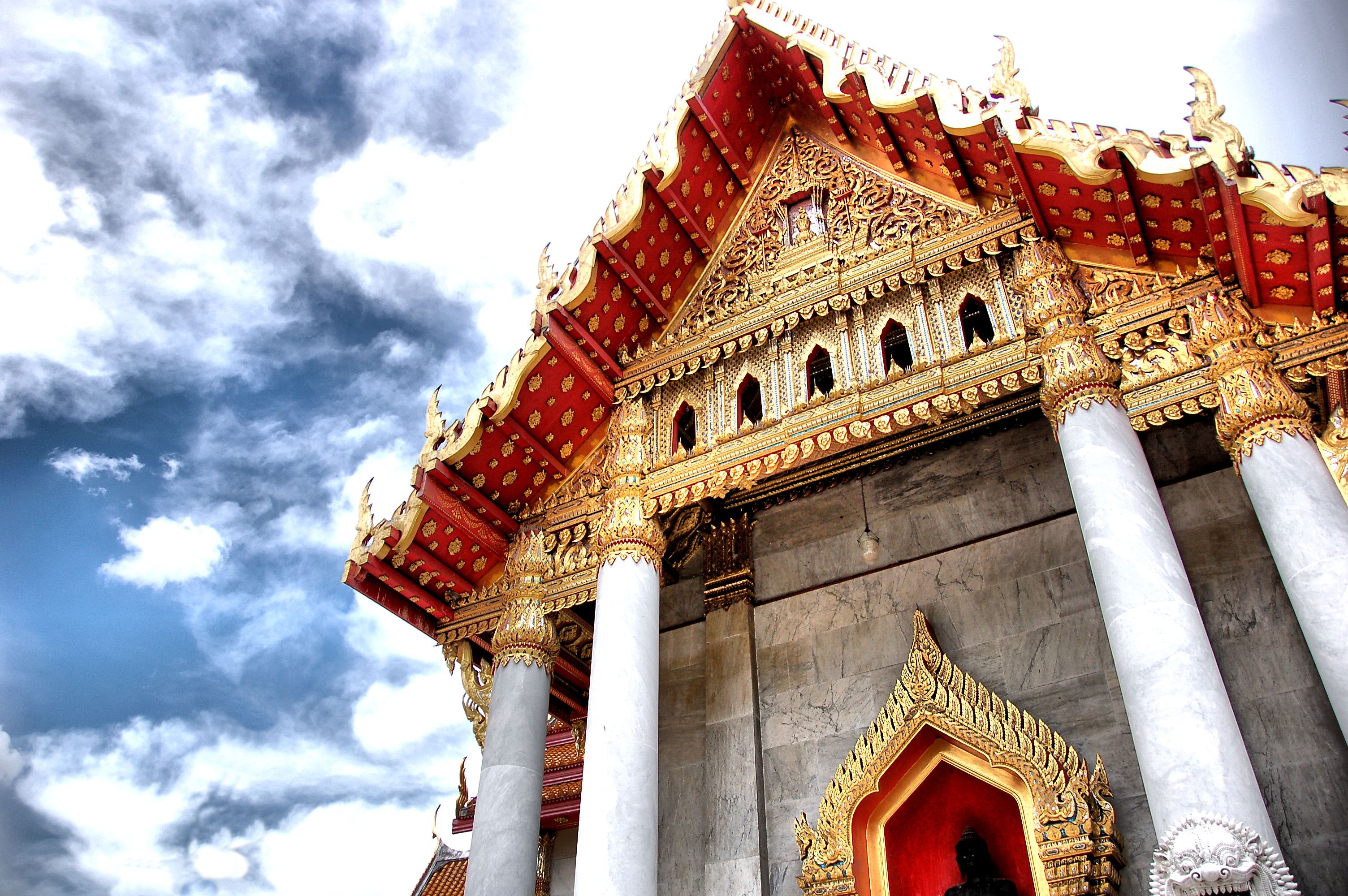 religious, wat benchamabophit, bangkok, buddhist, marble temple, thailand, temples