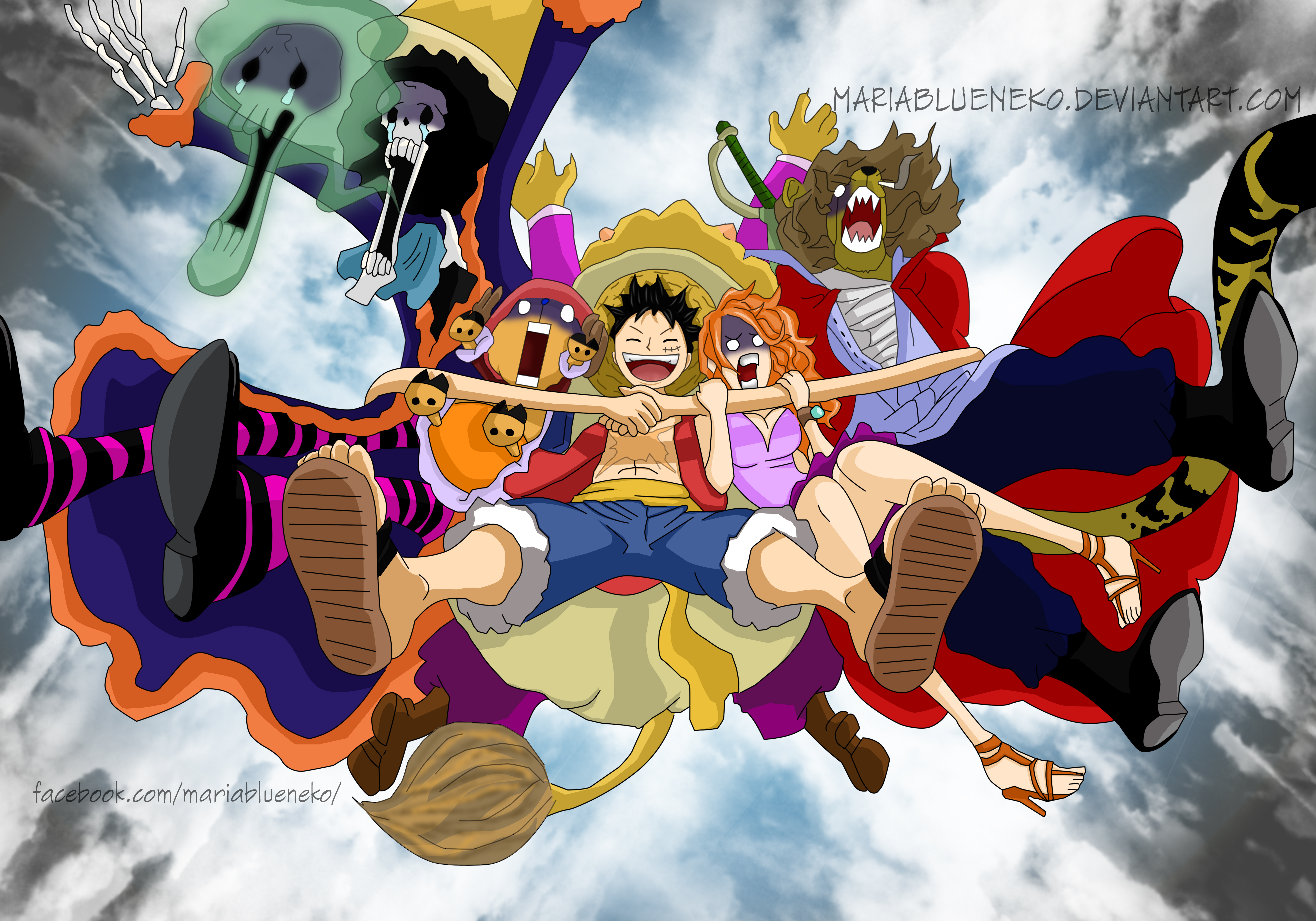 Baixar papel de parede para celular de Anime, One Piece, Monkey D Luffy, Nami (One Piece), Brook (One Piece) gratuito.