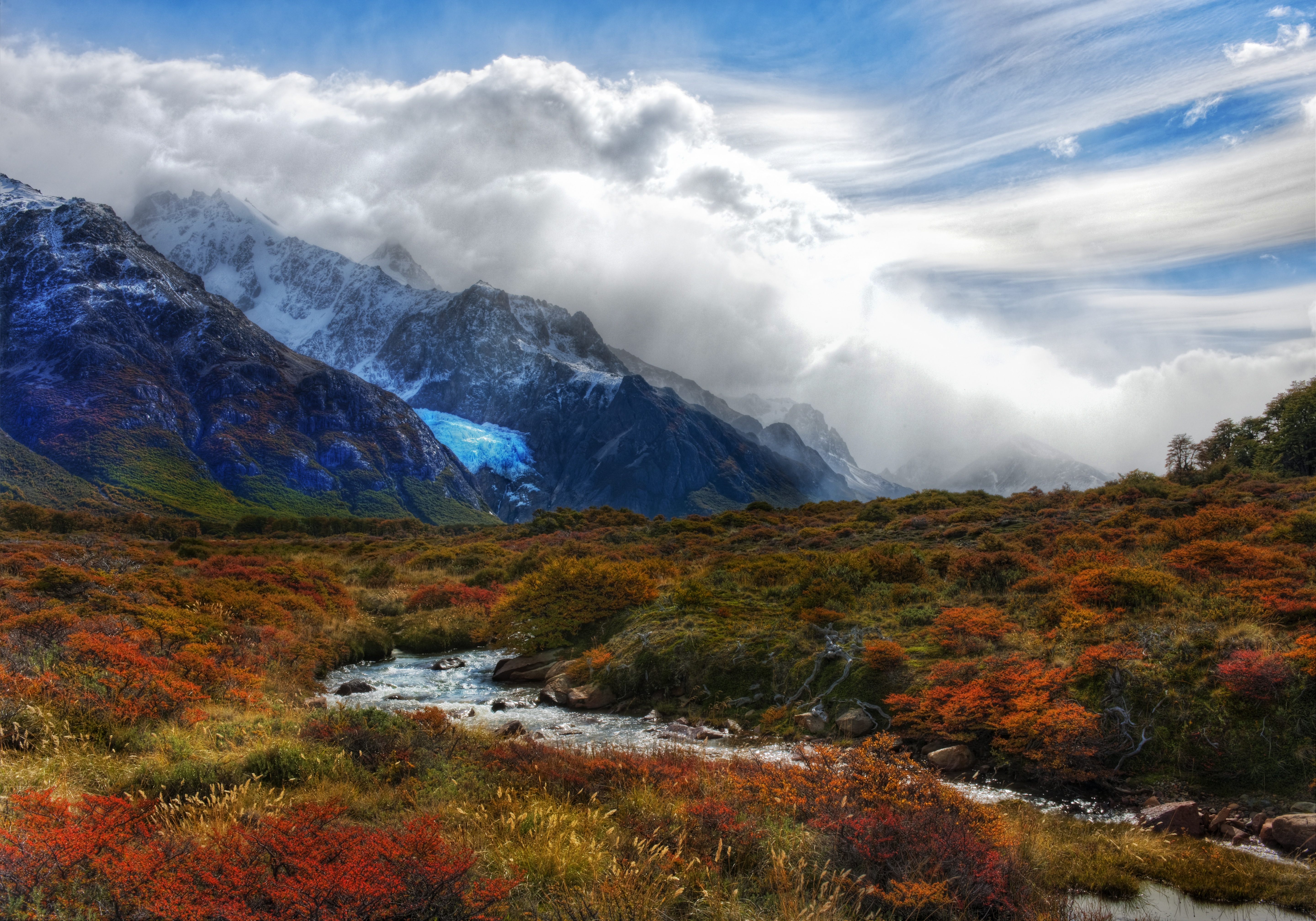 688395 télécharger le fond d'écran patagonie, terre/nature, les andes, andes, argentine, nuage, automne, paysage, montagne, la nature, flux - économiseurs d'écran et images gratuitement