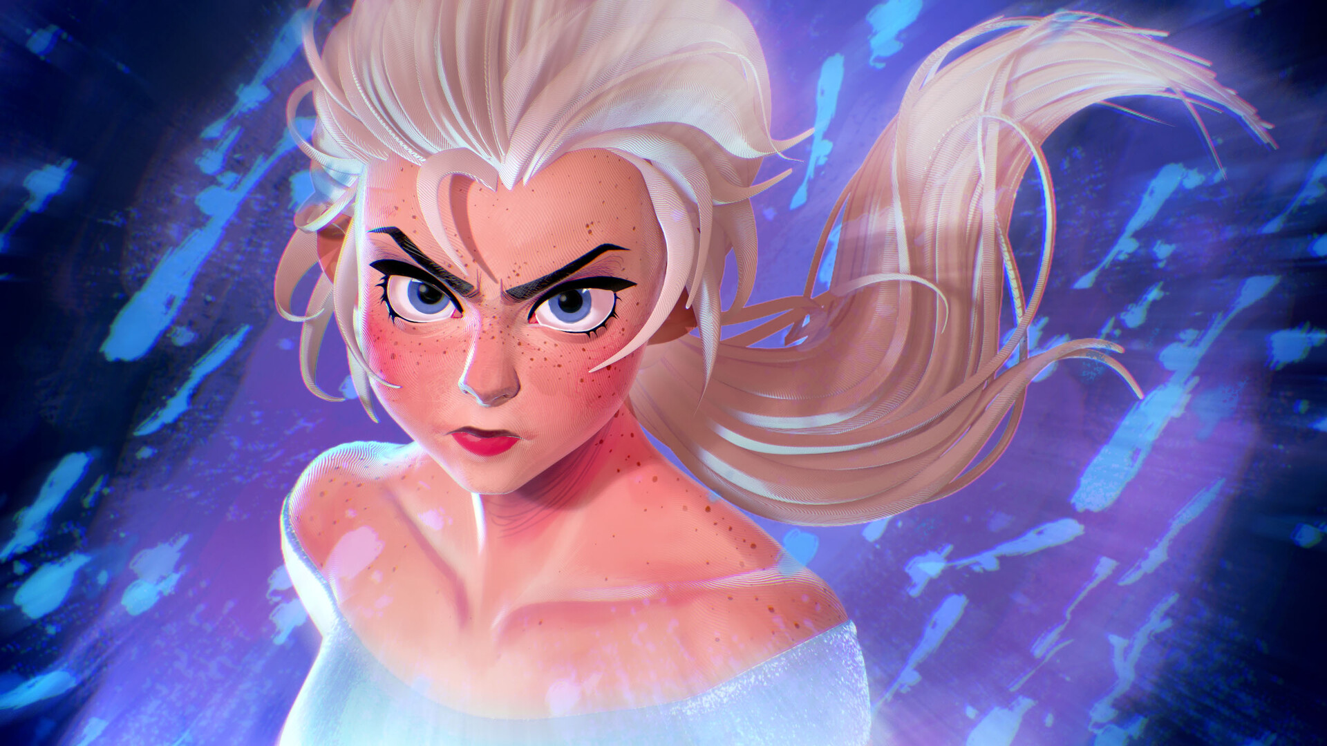 Laden Sie das Blaue Augen, Filme, Weißes Haar, Elsa (Gefroren), Die Eiskönigin Ii-Bild kostenlos auf Ihren PC-Desktop herunter