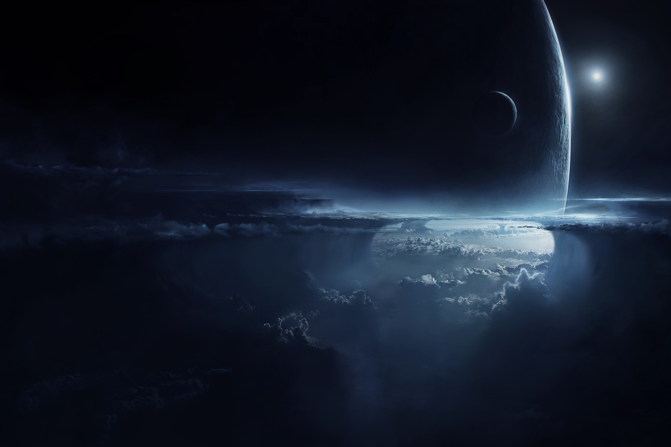 Free download wallpaper Landscape, Moon, Space, Planet, Sci Fi, Cloud on your PC desktop