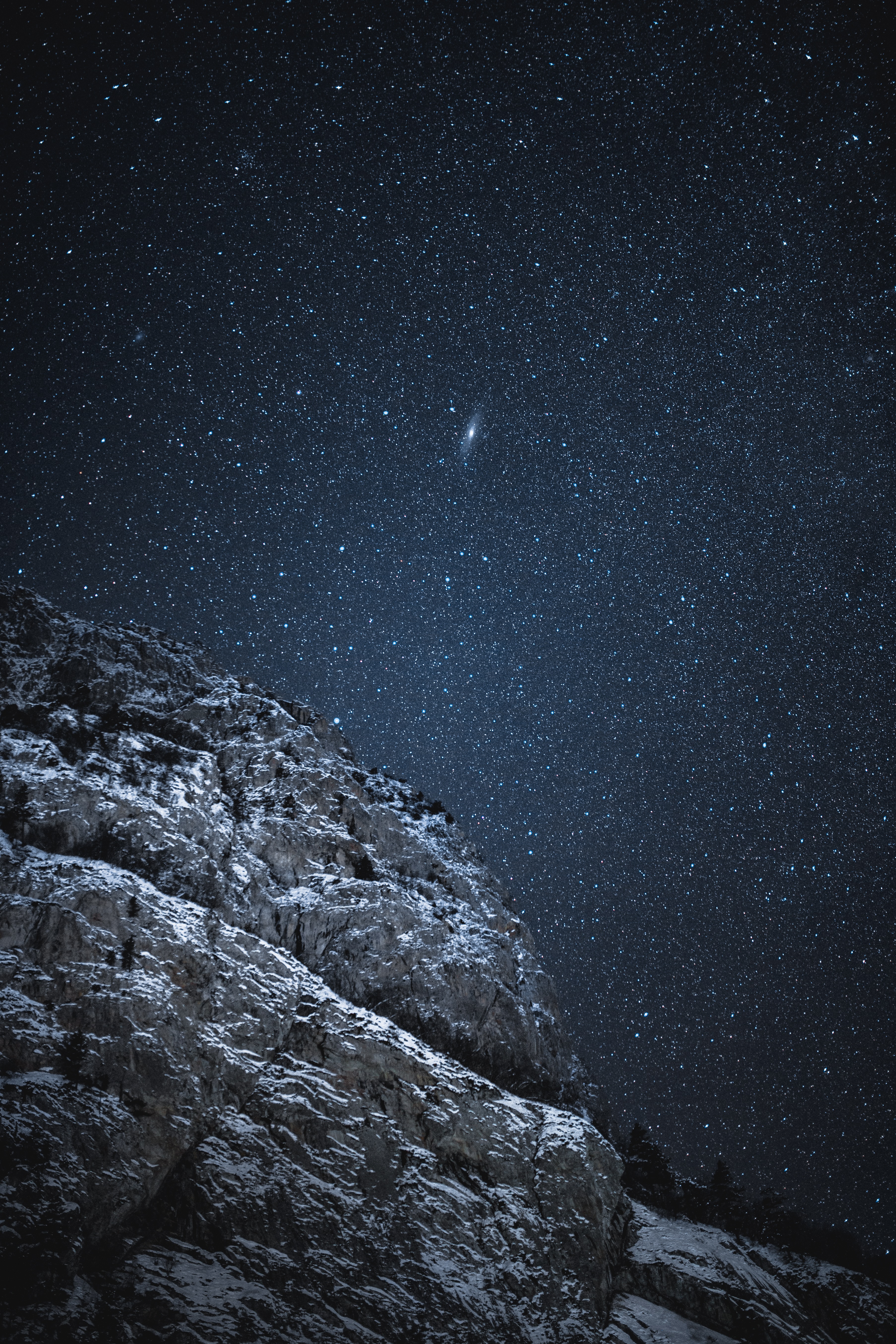 rock, dark, stars, night, starry sky HD wallpaper