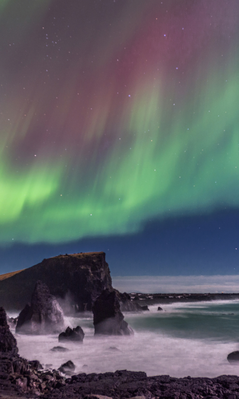 Скачать картинку Северное Сияние, Исландия, Земля/природа, Полуостров Рейкьянес в телефон бесплатно.