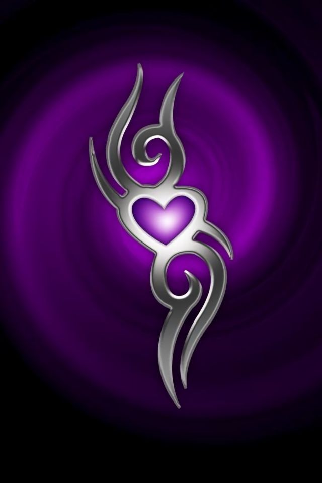 無料モバイル壁紙紫の, 芸術的, 銀, 愛する, 心臓をダウンロードします。