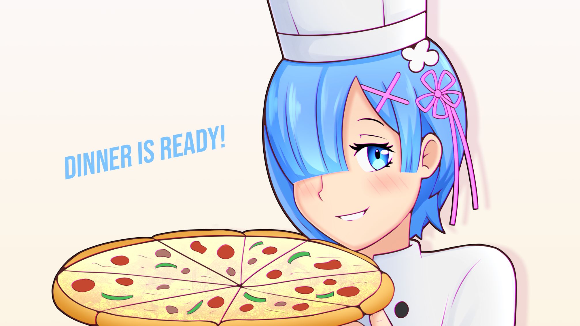 Free download wallpaper Anime, Pizza, Re:zero Starting Life In Another World, Rem (Re:zero) on your PC desktop