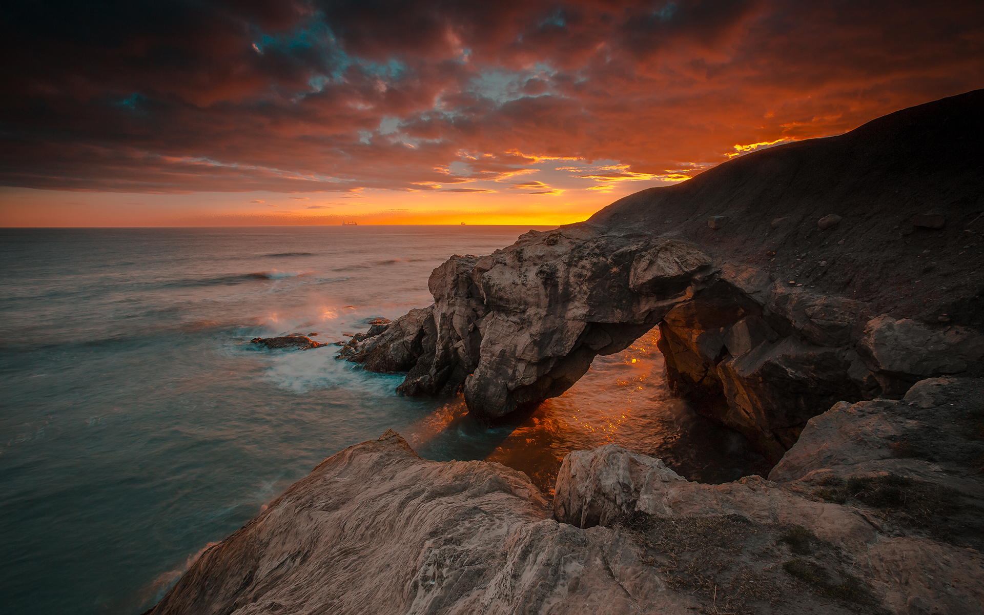 Baixe gratuitamente a imagem Pôr Do Sol, Mar, Horizonte, Oceano, Arco, Terra/natureza na área de trabalho do seu PC