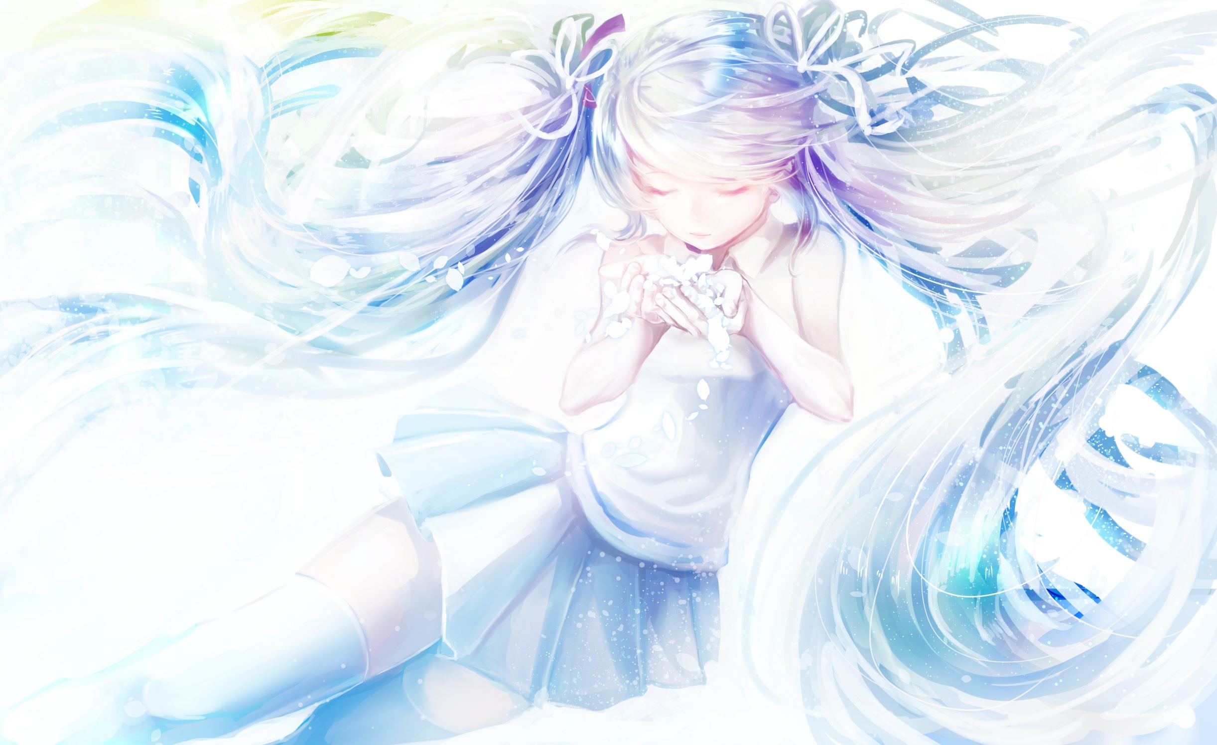 Download mobile wallpaper Anime, Vocaloid, Hatsune Miku, Long Hair, Twintails for free.