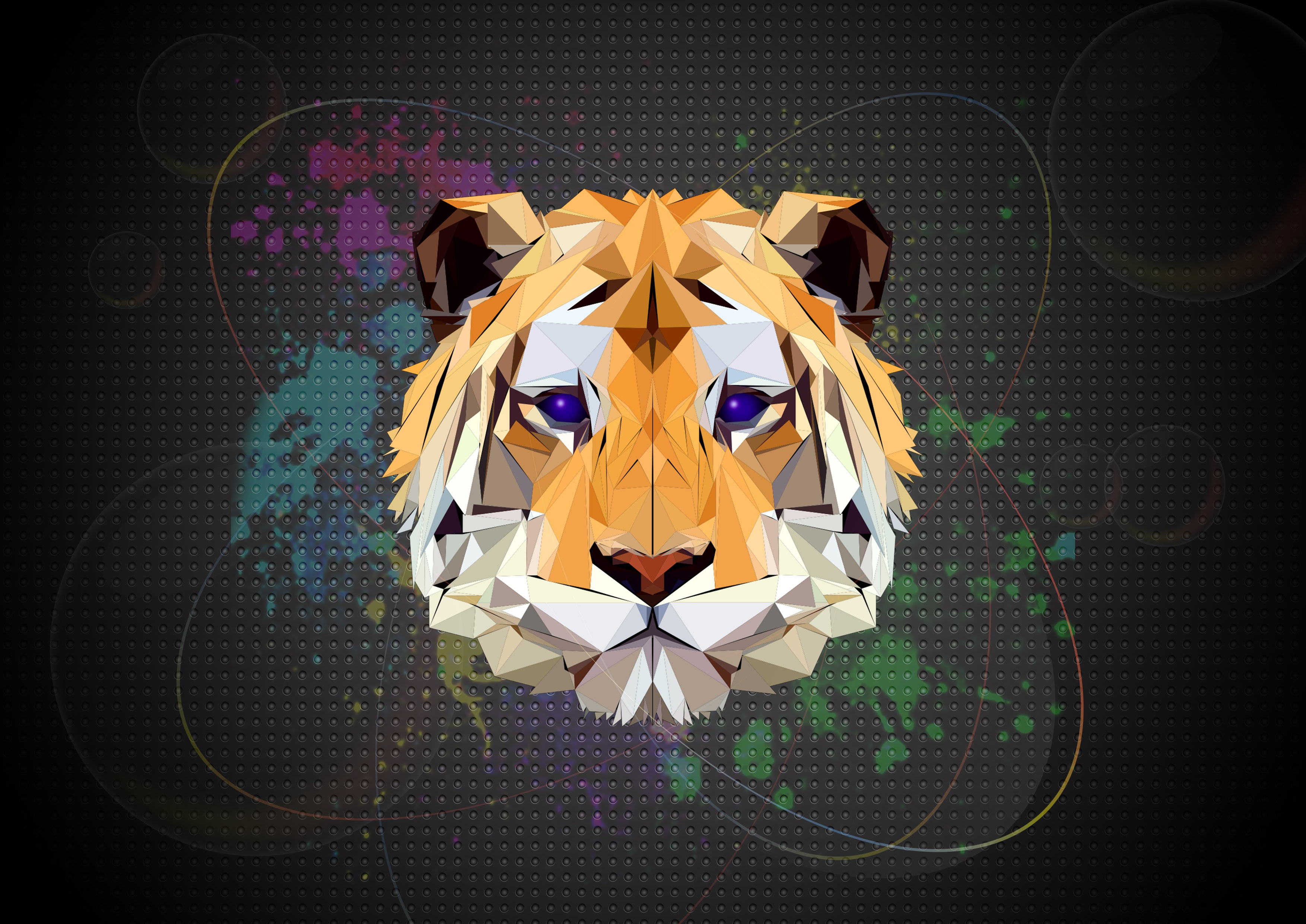 Download mobile wallpaper Tiger, Polygon, Graphics, Art, Vector for free.