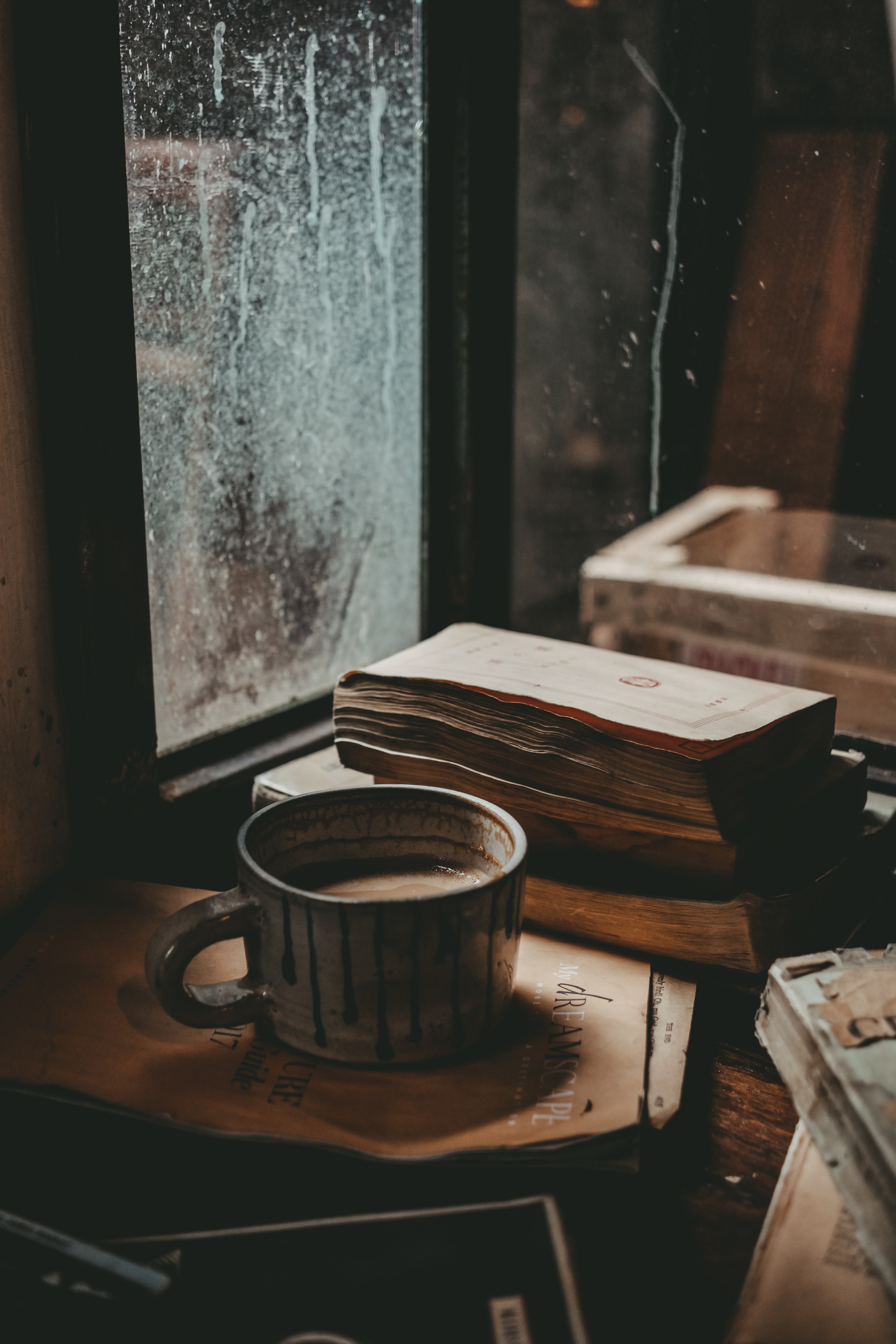 books, mood, autumn, food, cup, mug, window