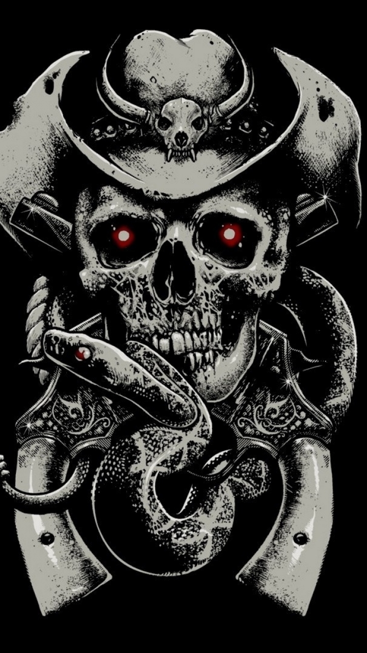 Download mobile wallpaper Dark, Skull for free.