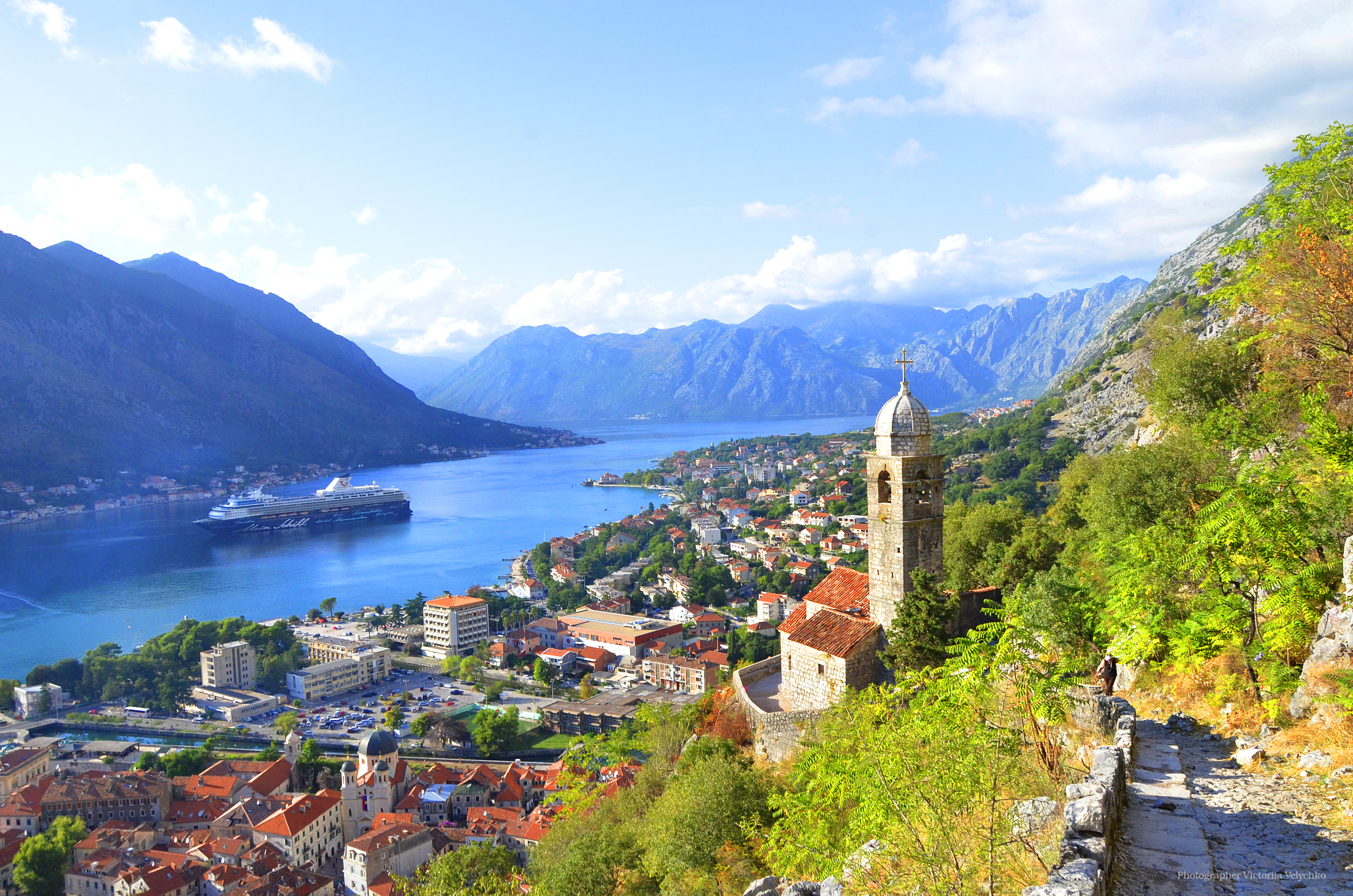 montenegro, man made, town, cruise ship, landscape, river, towns