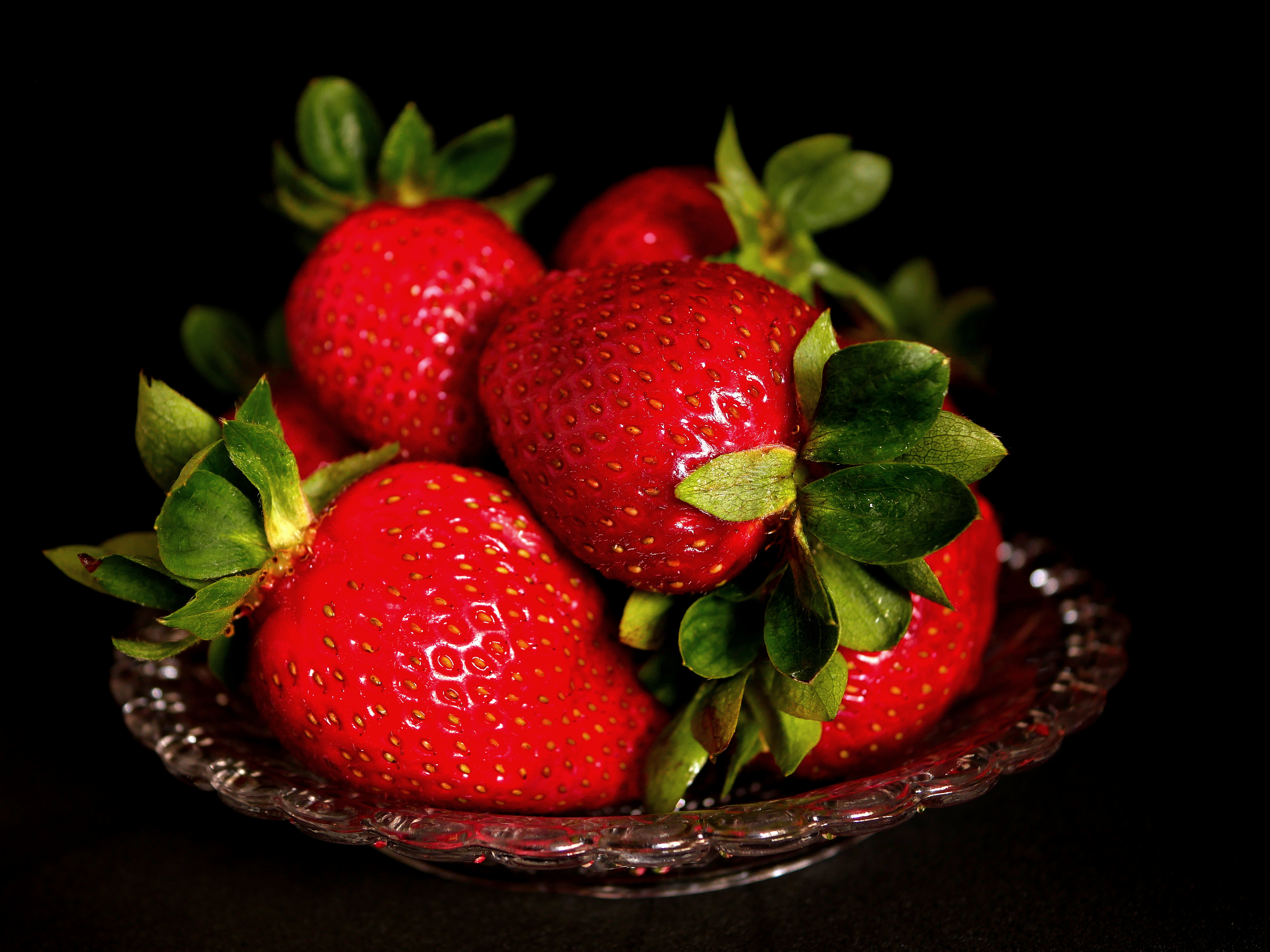 fruits, food, strawberry, berries, red, dish