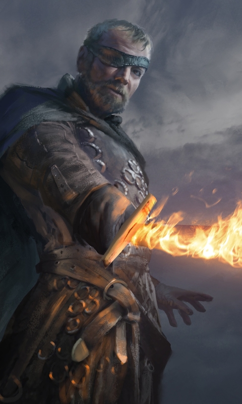 Download mobile wallpaper Fire, Game Of Thrones, Sword, Tv Show, Beric Dondarrion for free.