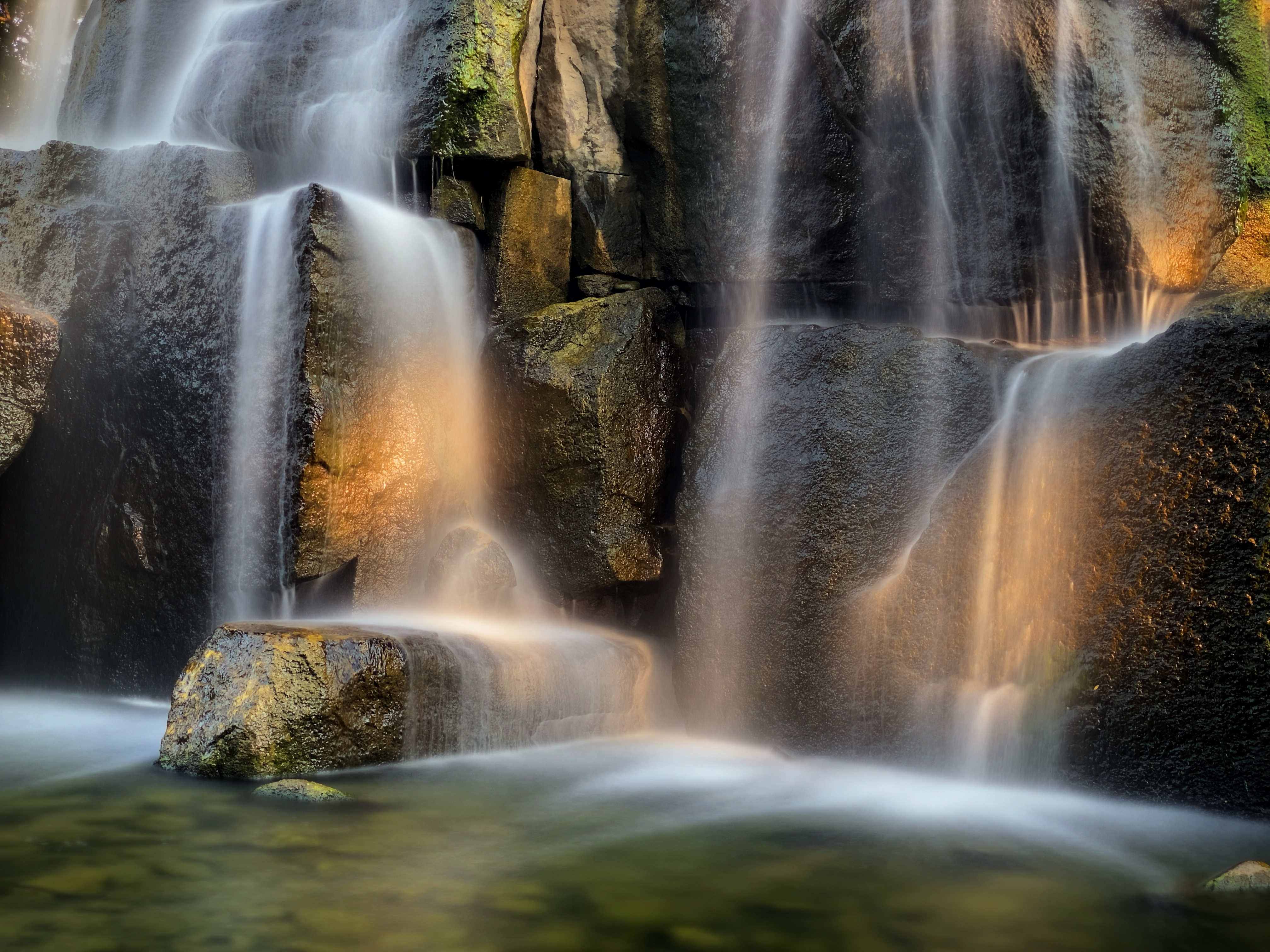 Download mobile wallpaper Rocks, Stones, Waterfall, Water, Nature for free.