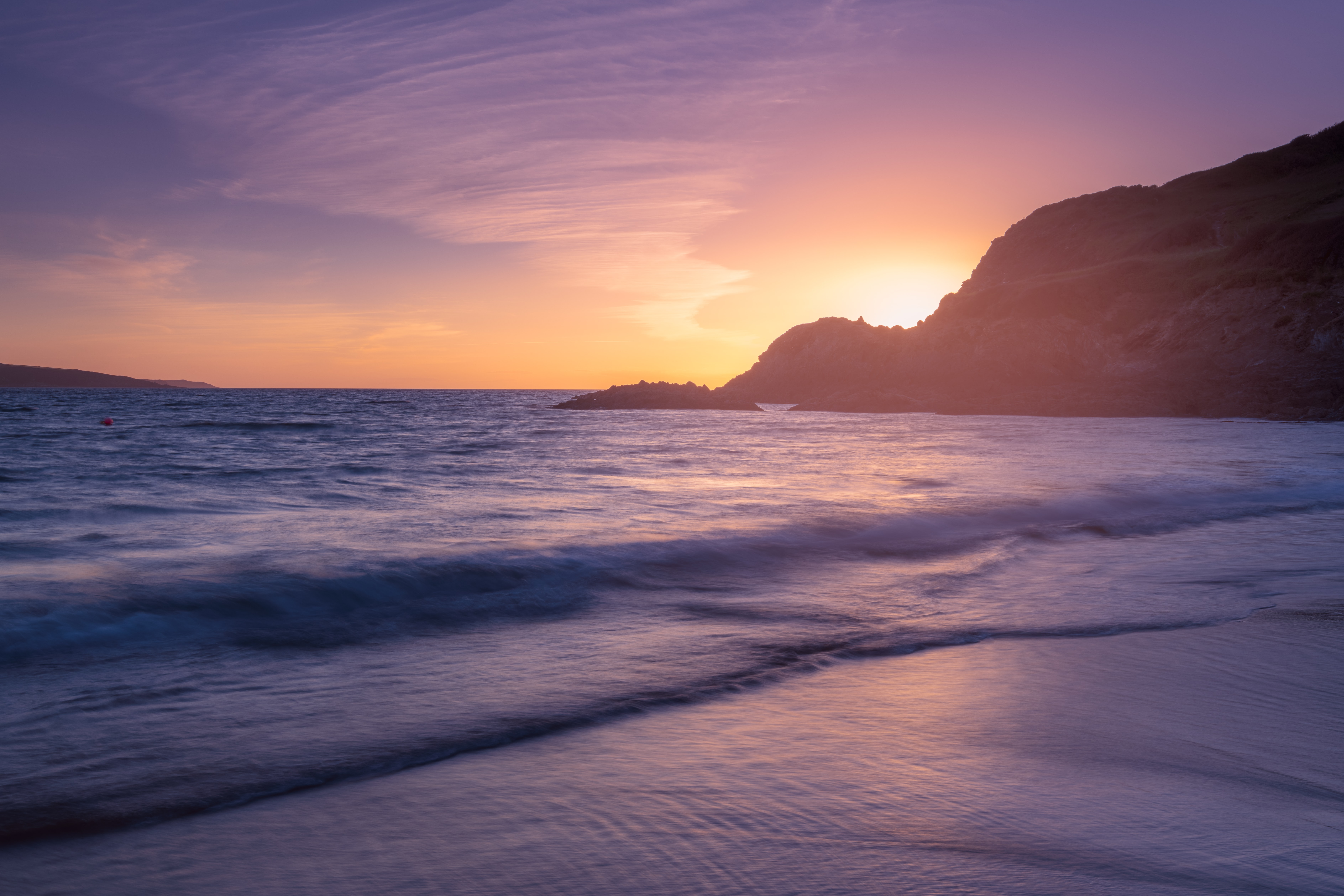 Free download wallpaper Sunset, Hill, Coast, Sun, Nature, Sea on your PC desktop
