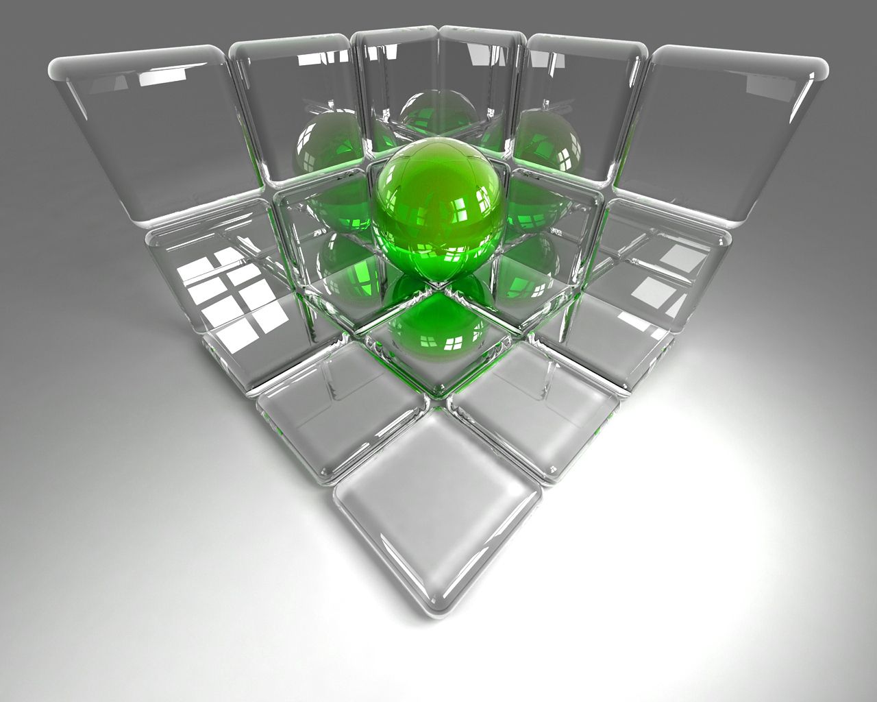 3d, color, glass, ball, space, angle, corner, cuba