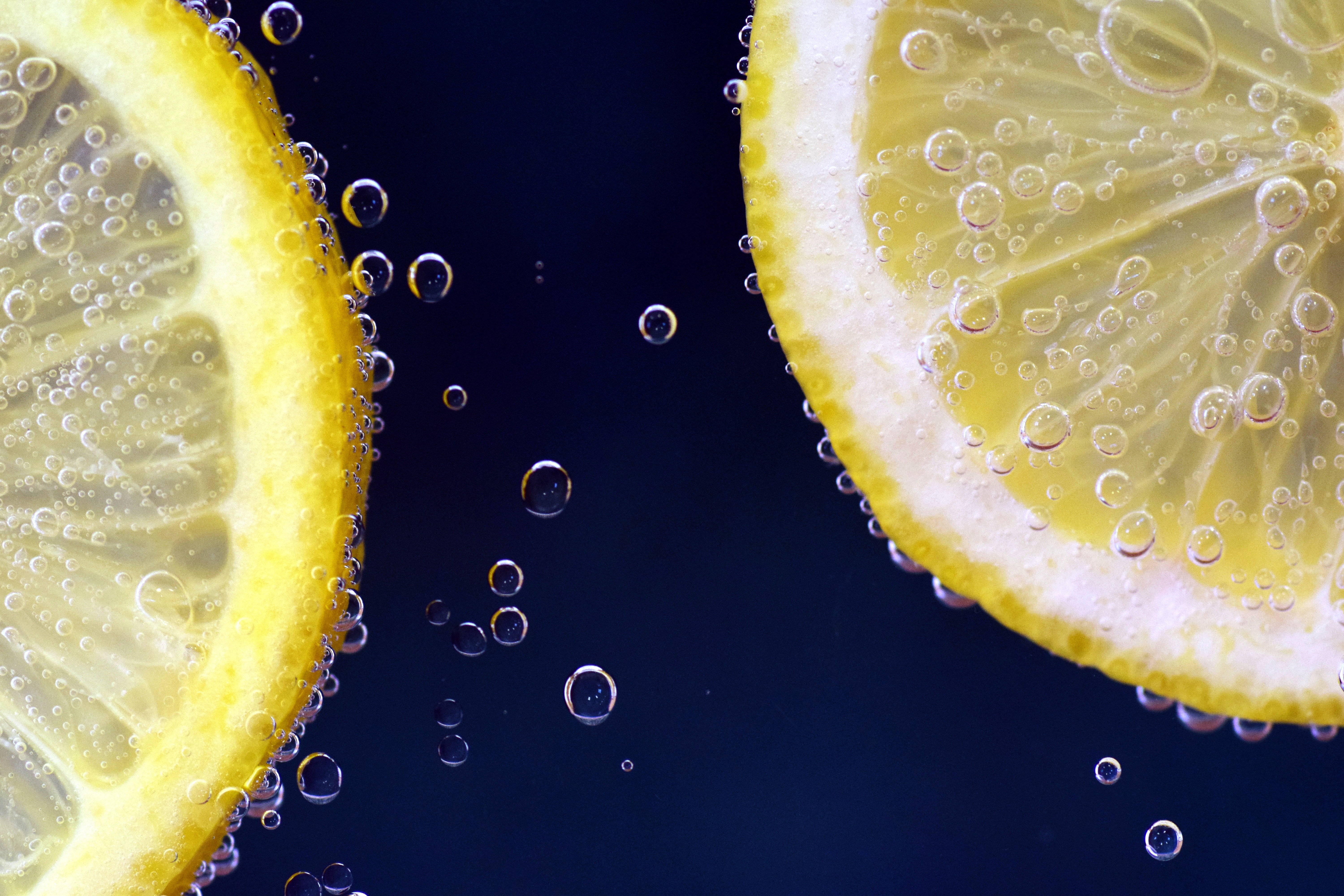 citrus, drops, macro, close up, lemon