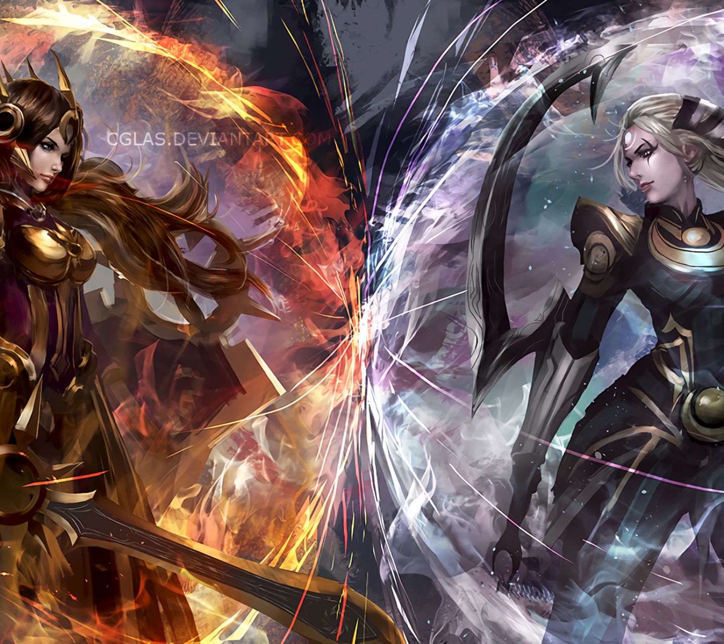 Download mobile wallpaper League Of Legends, Video Game, Leona (League Of Legends), Diana (League Of Legends) for free.