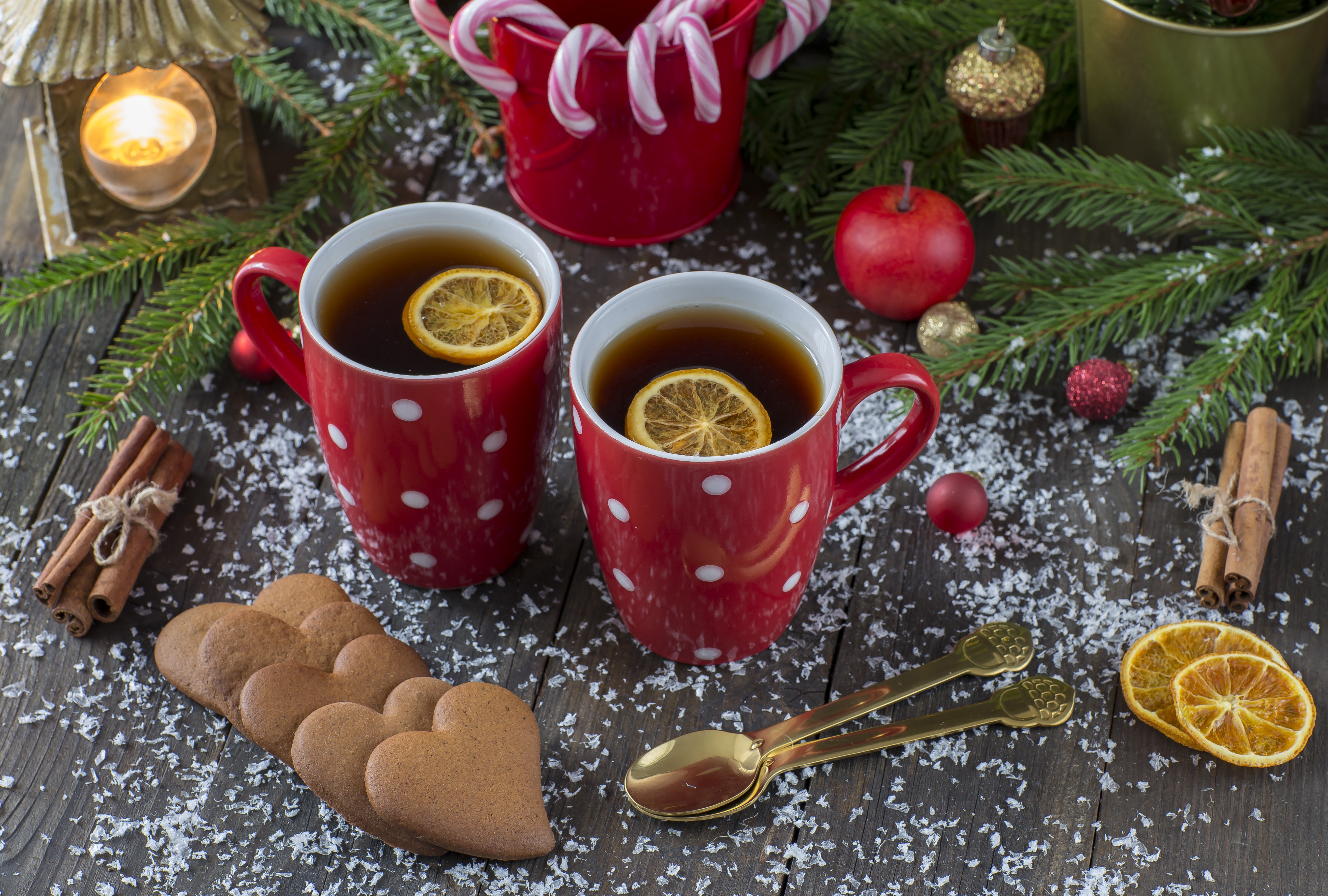 Free download wallpaper Food, Still Life, Cinnamon, Cup, Drink, Tea, Cookie, Candy Cane on your PC desktop