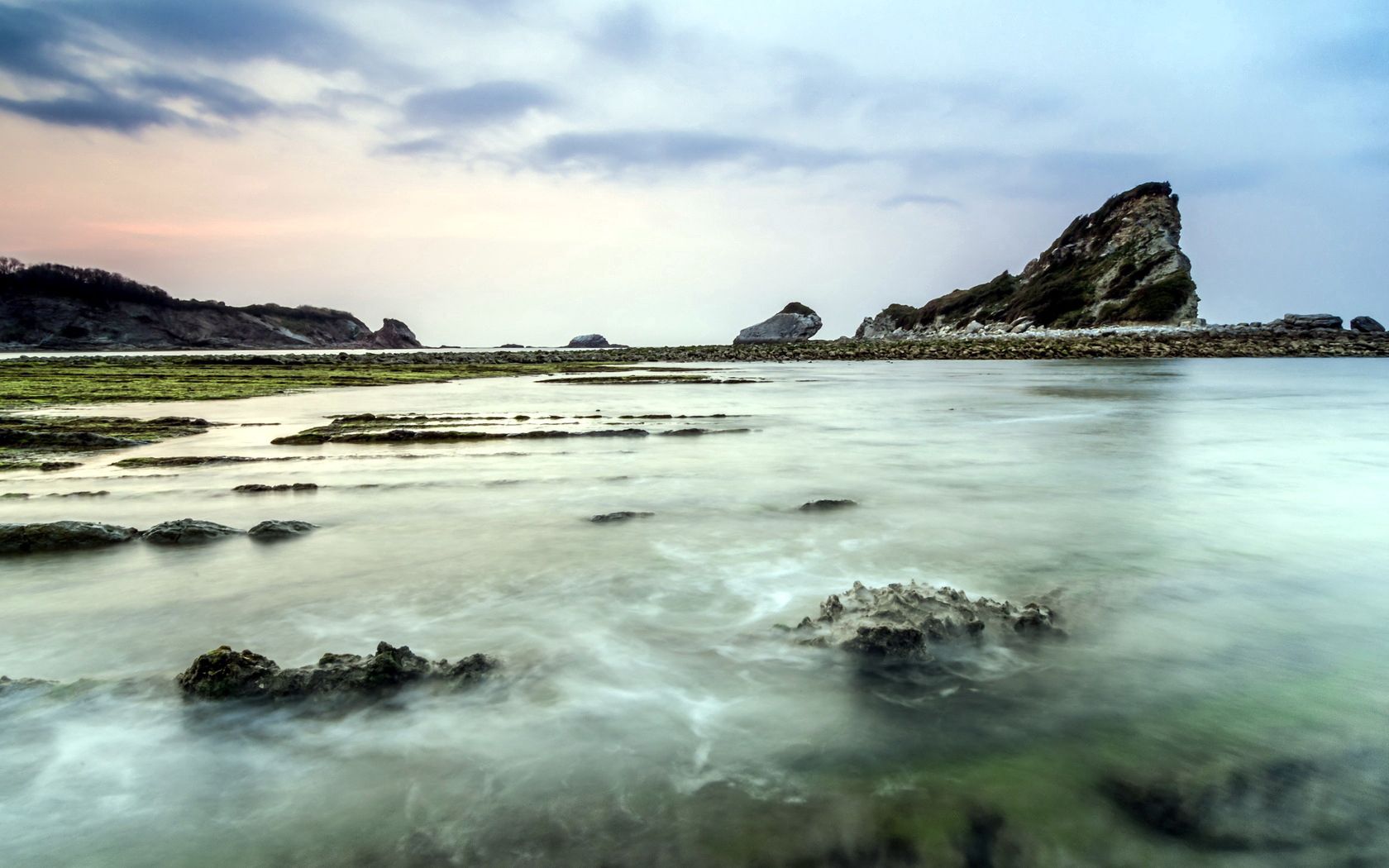 color, nature, sea, rocks, shore, bank, fog, colors, mainly cloudy, overcast, stranded, shallow, reefs