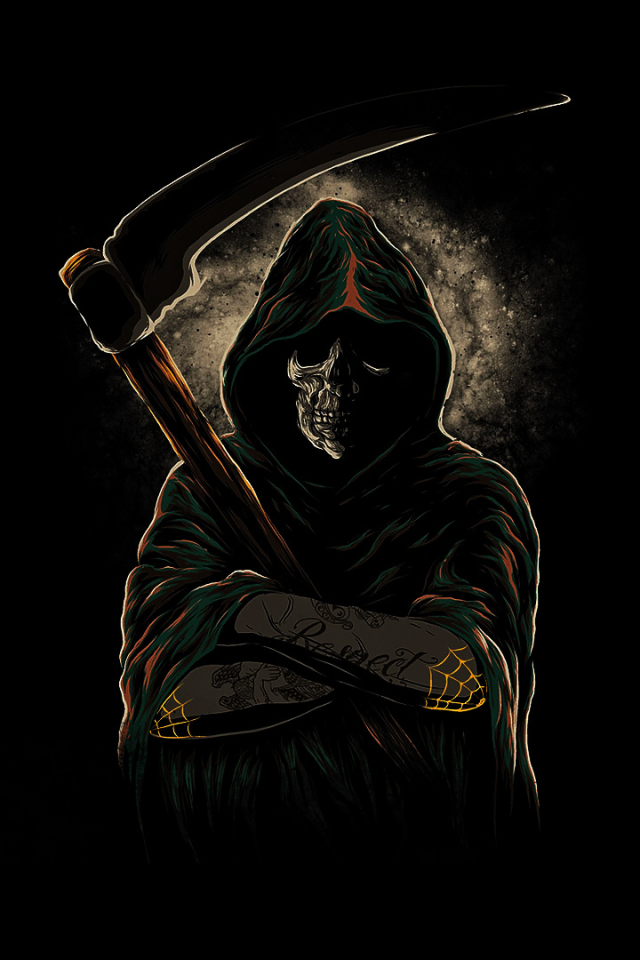 Download mobile wallpaper Dark, Grim Reaper, Scythe for free.