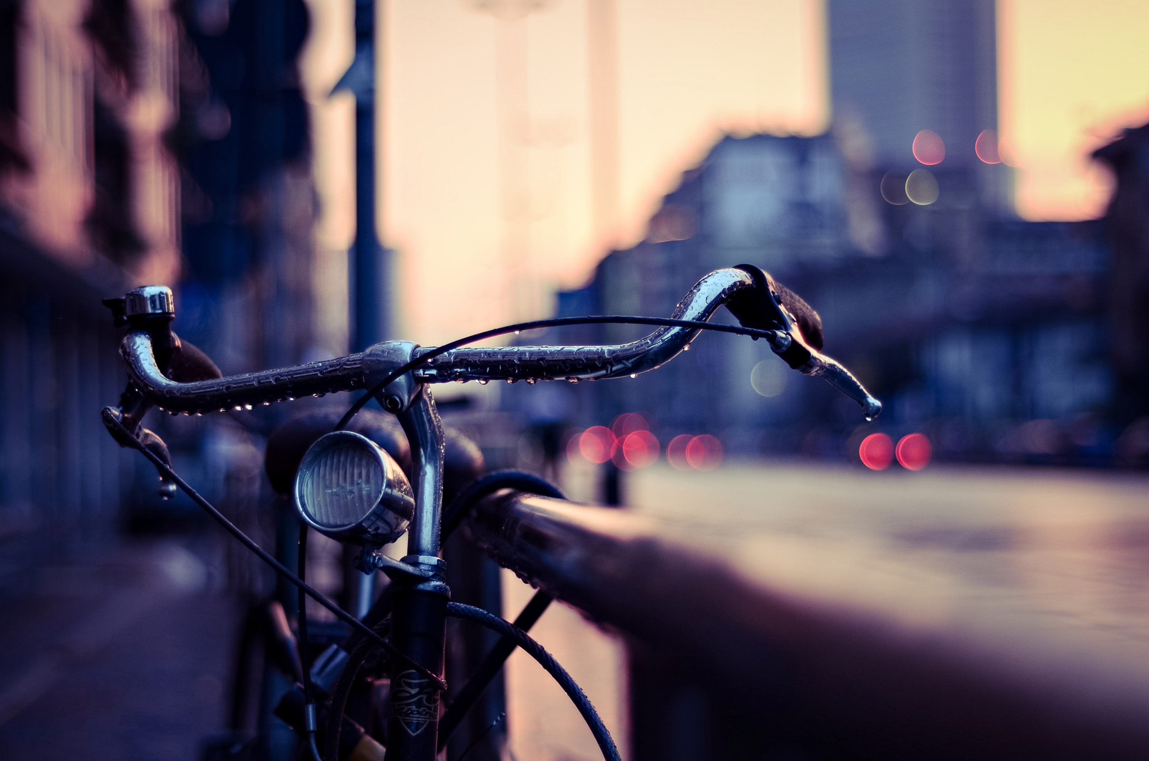 bicycle, bike, rain, vehicles, city