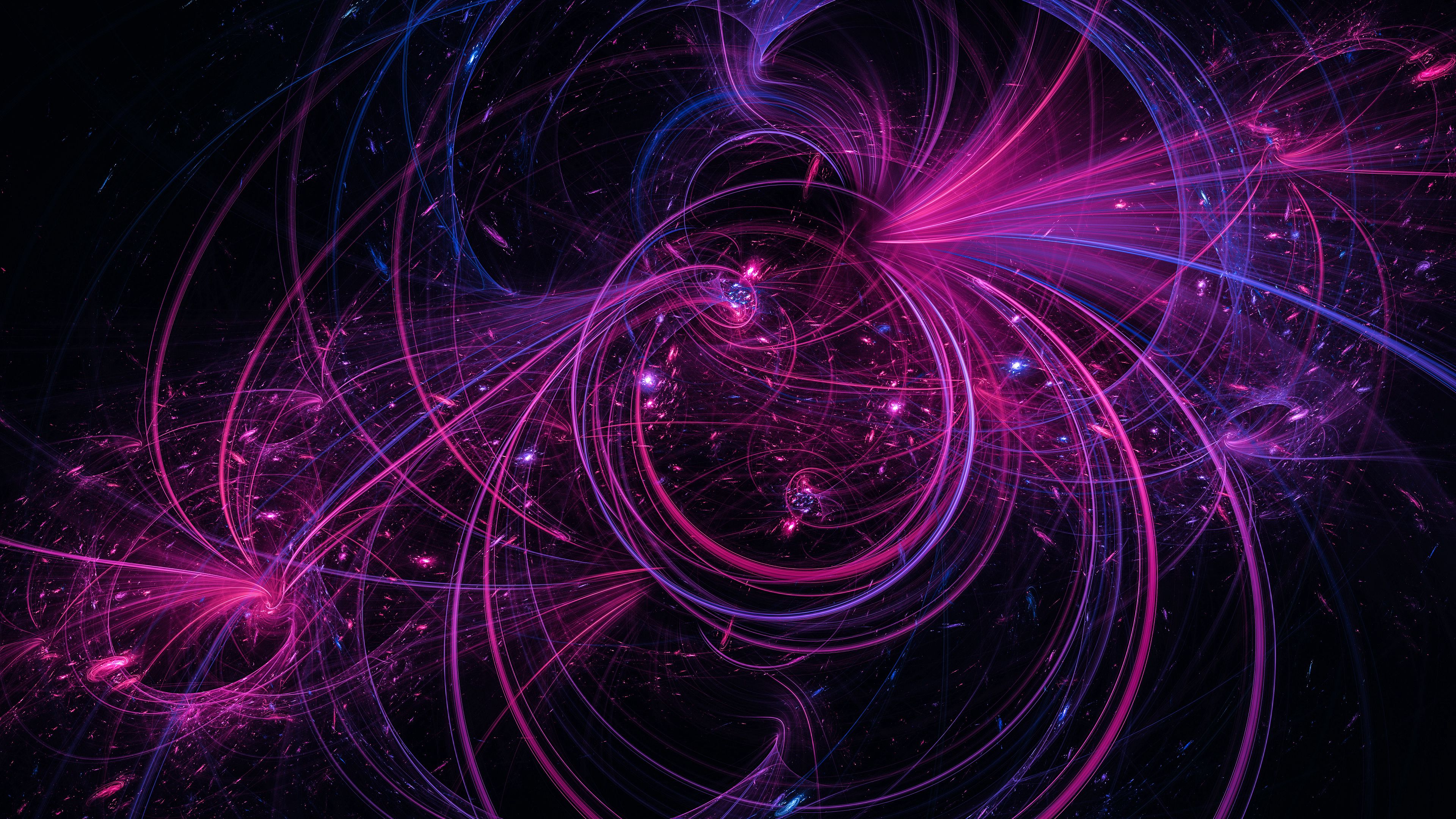 intricate, confused, lines, glow, fractal, abstract HD wallpaper