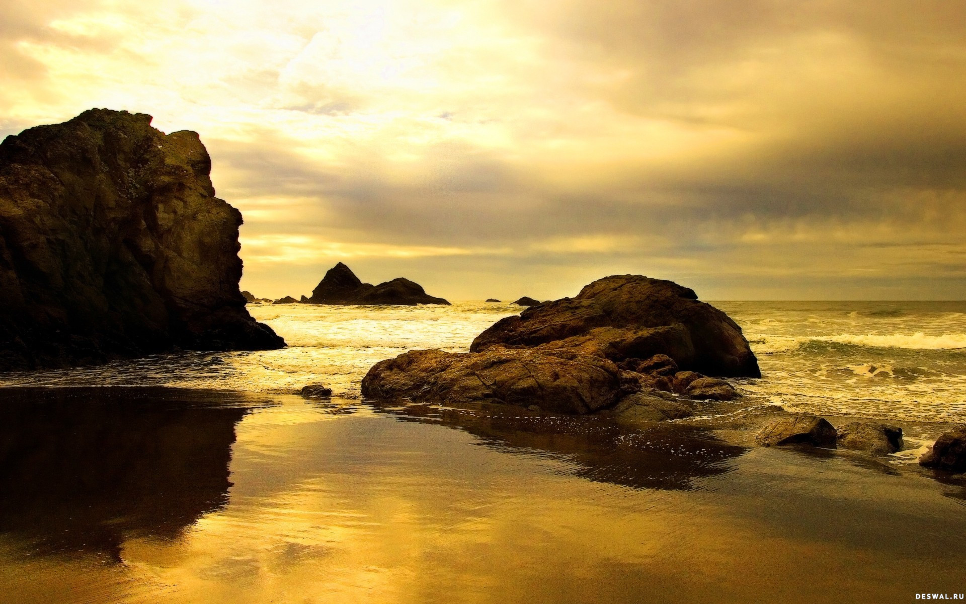 Laden Sie das Wasser, Stones, Landschaft, Sea, Strand-Bild kostenlos auf Ihren PC-Desktop herunter