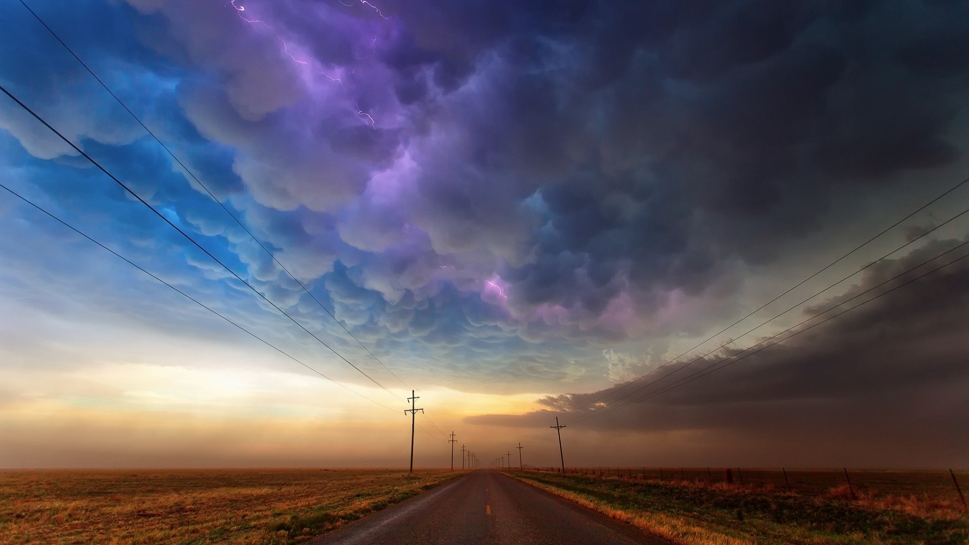 nature, earth, storm, cloud, road, sky