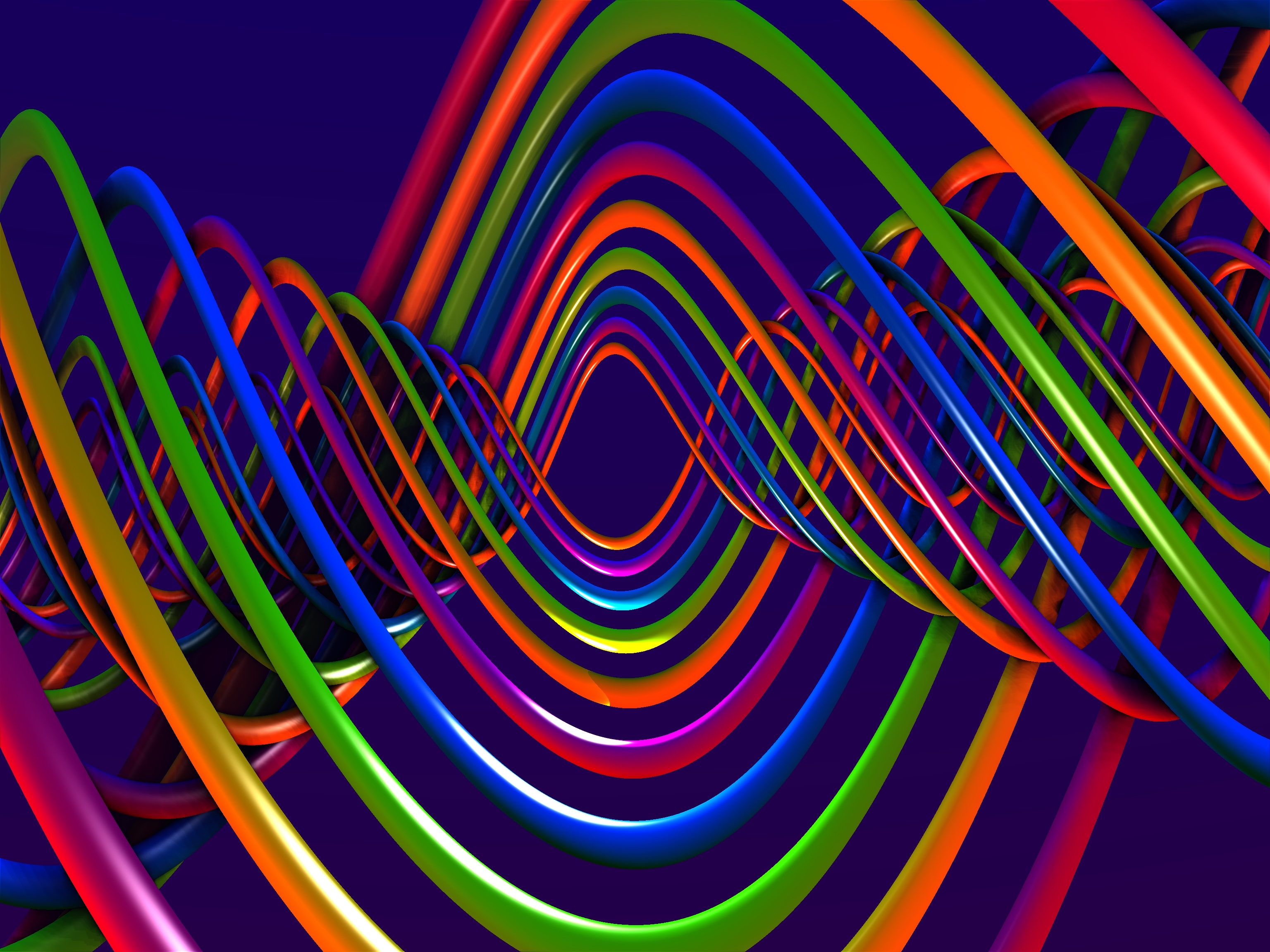 Horizontal Wallpaper multicolored, 3d, motley, plexus, spiral