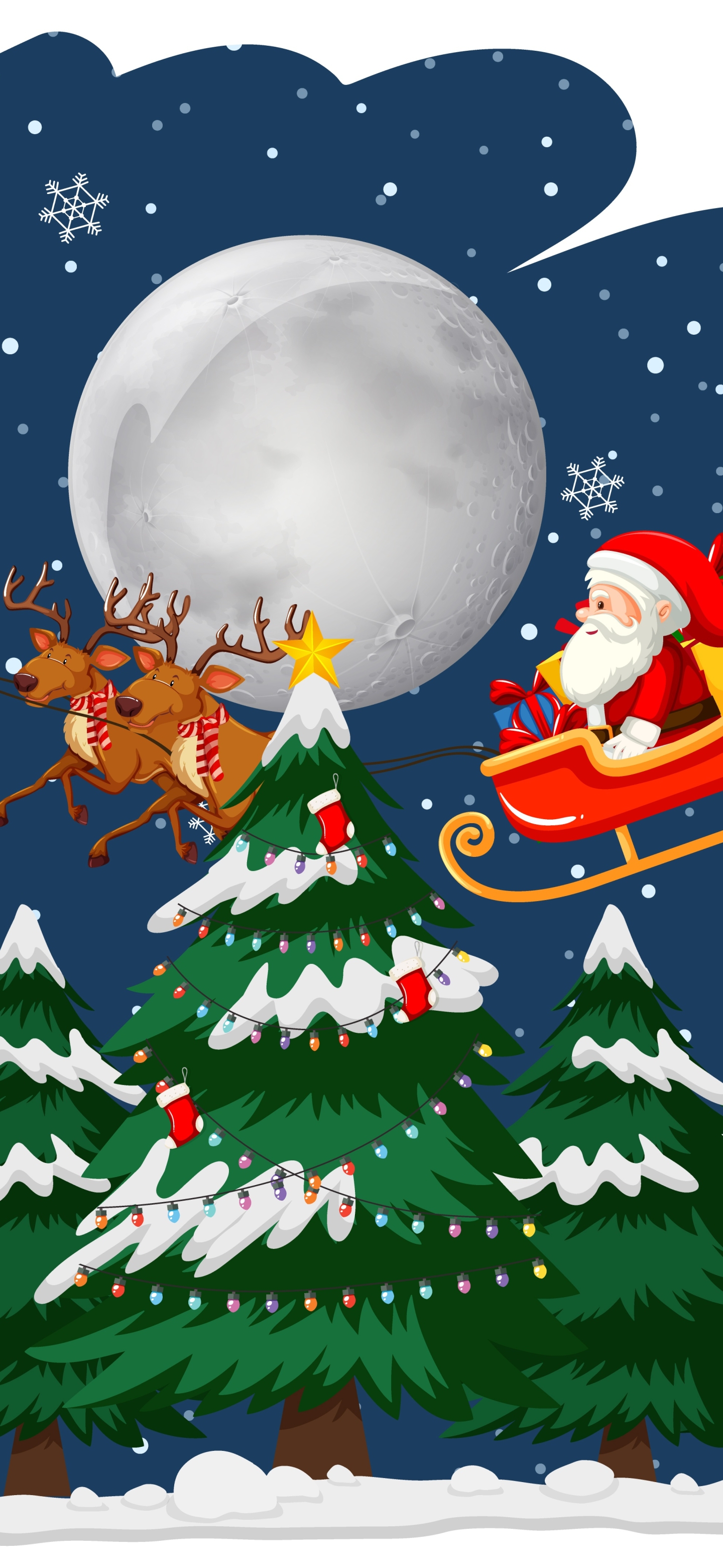 Download mobile wallpaper Moon, Christmas, Holiday for free.