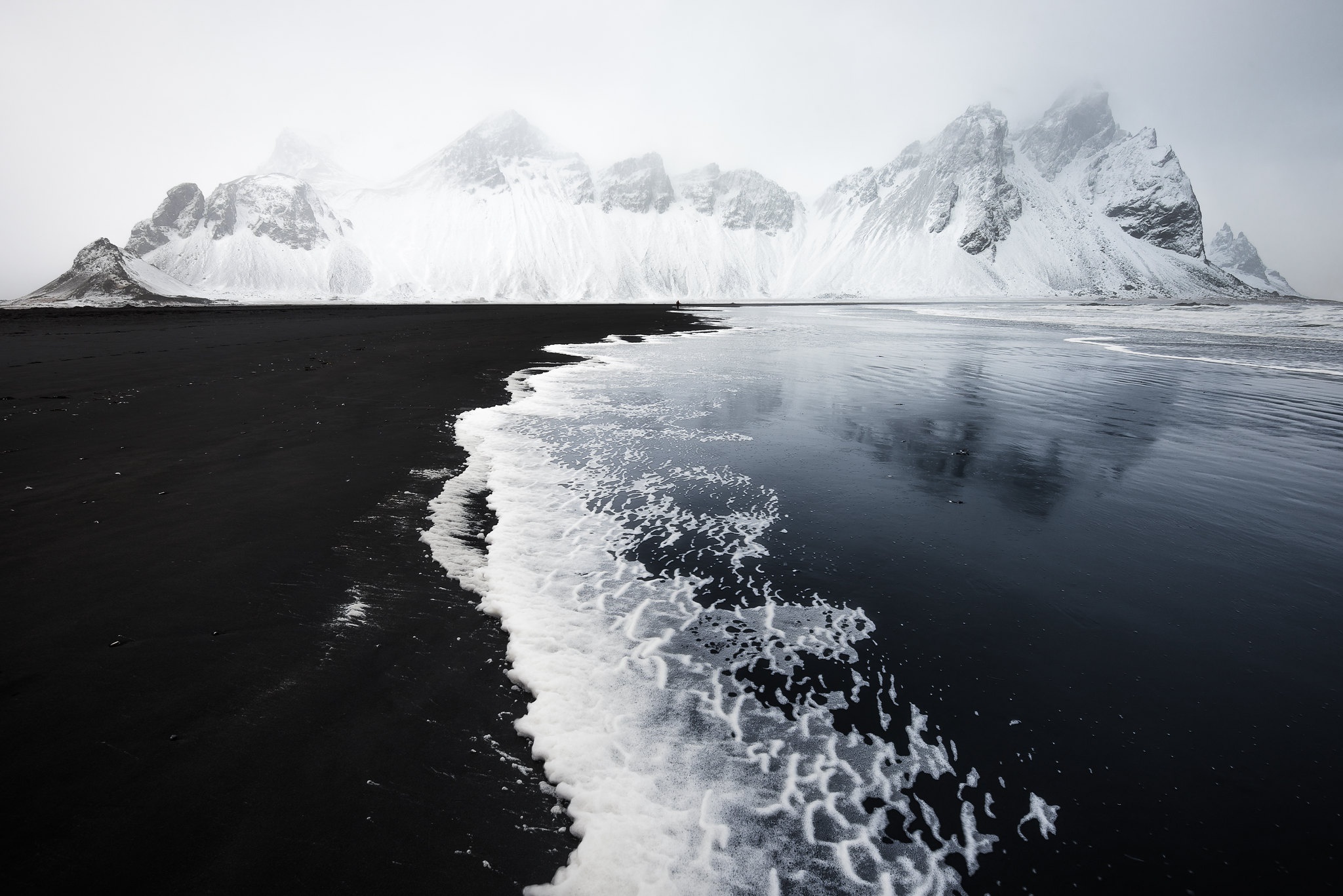 Free download wallpaper Nature, Mountains, Earth, Monochrome, Iceland, Vestrahorn on your PC desktop