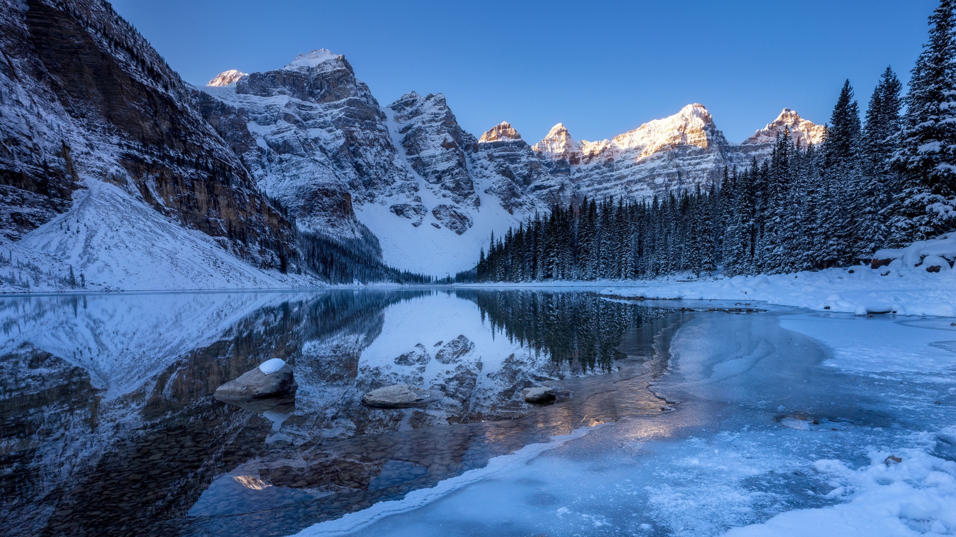 Download mobile wallpaper Winter, Ice, Mountain, Lake, Reflection, Earth for free.