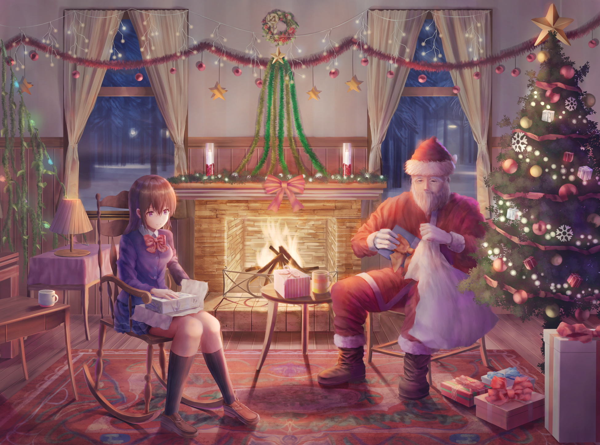 Free download wallpaper Anime, Christmas, Christmas Tree on your PC desktop