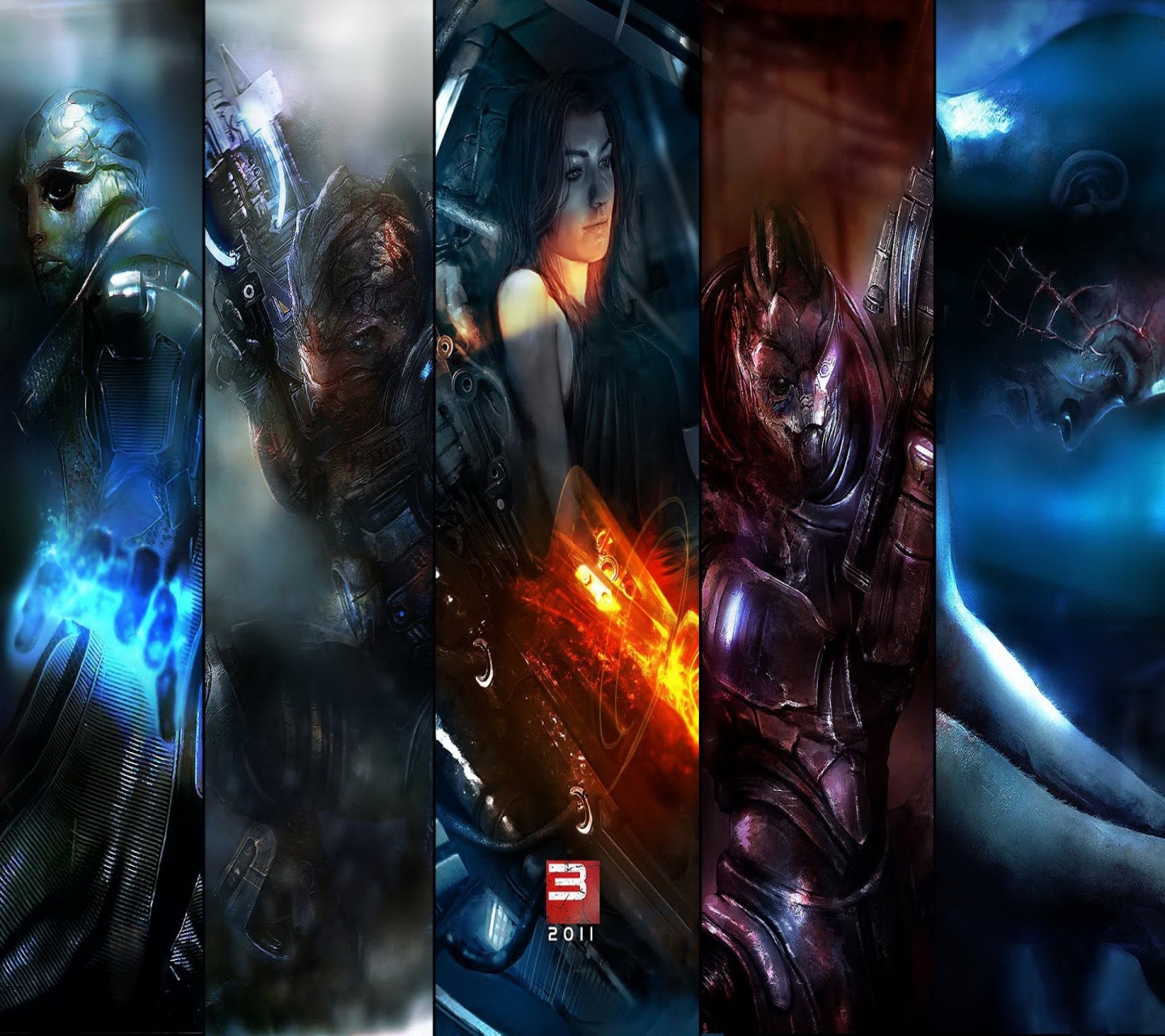Download mobile wallpaper Mass Effect, Video Game, Mass Effect 3, Commander Shepard, Miranda Lawson, Thane Krios, Garrus Vakarian, Grunt (Mass Effect) for free.