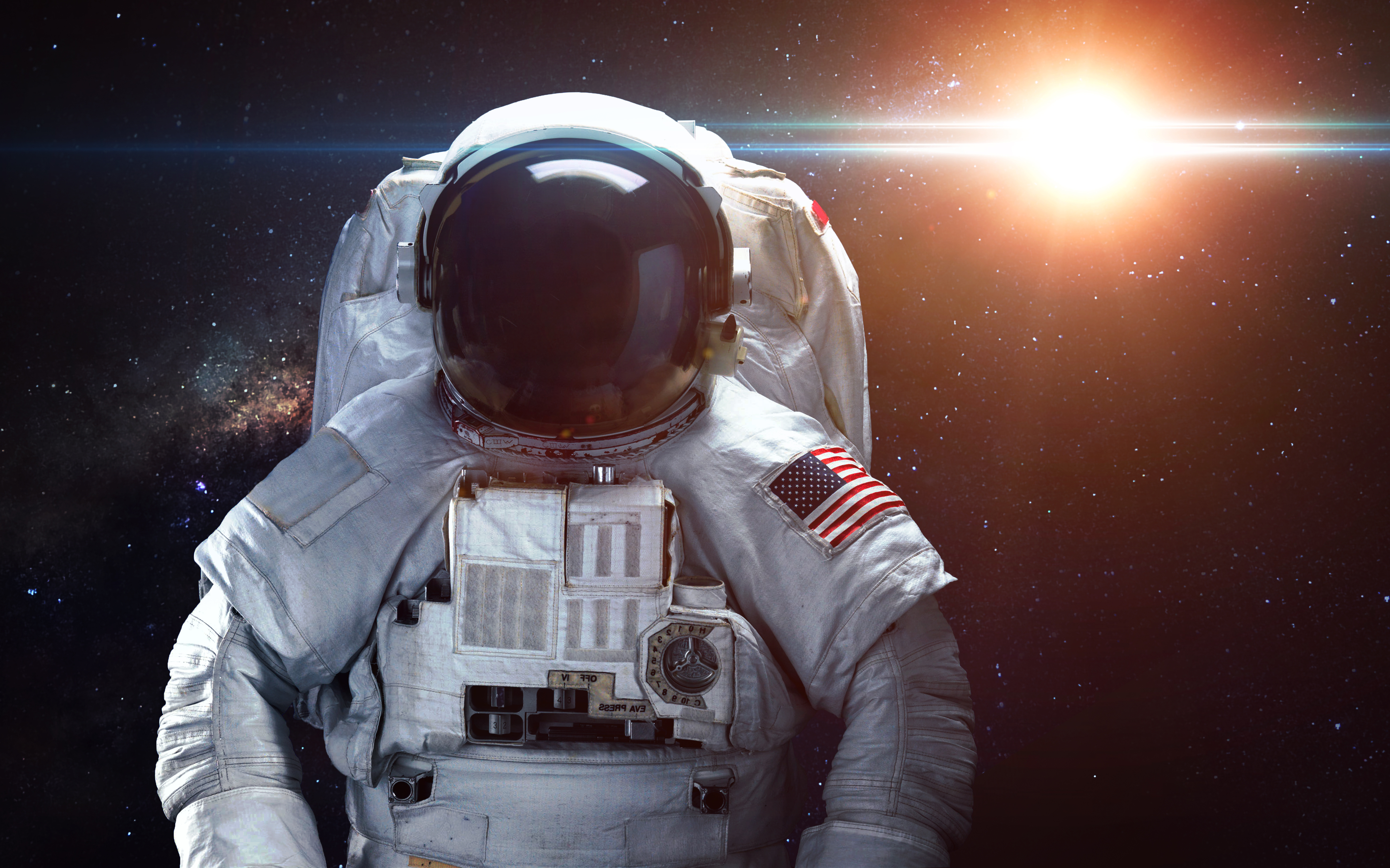 Скачать обои бесплатно Космос, Звезды, Астронавт, Научная Фантастика картинка на рабочий стол ПК
