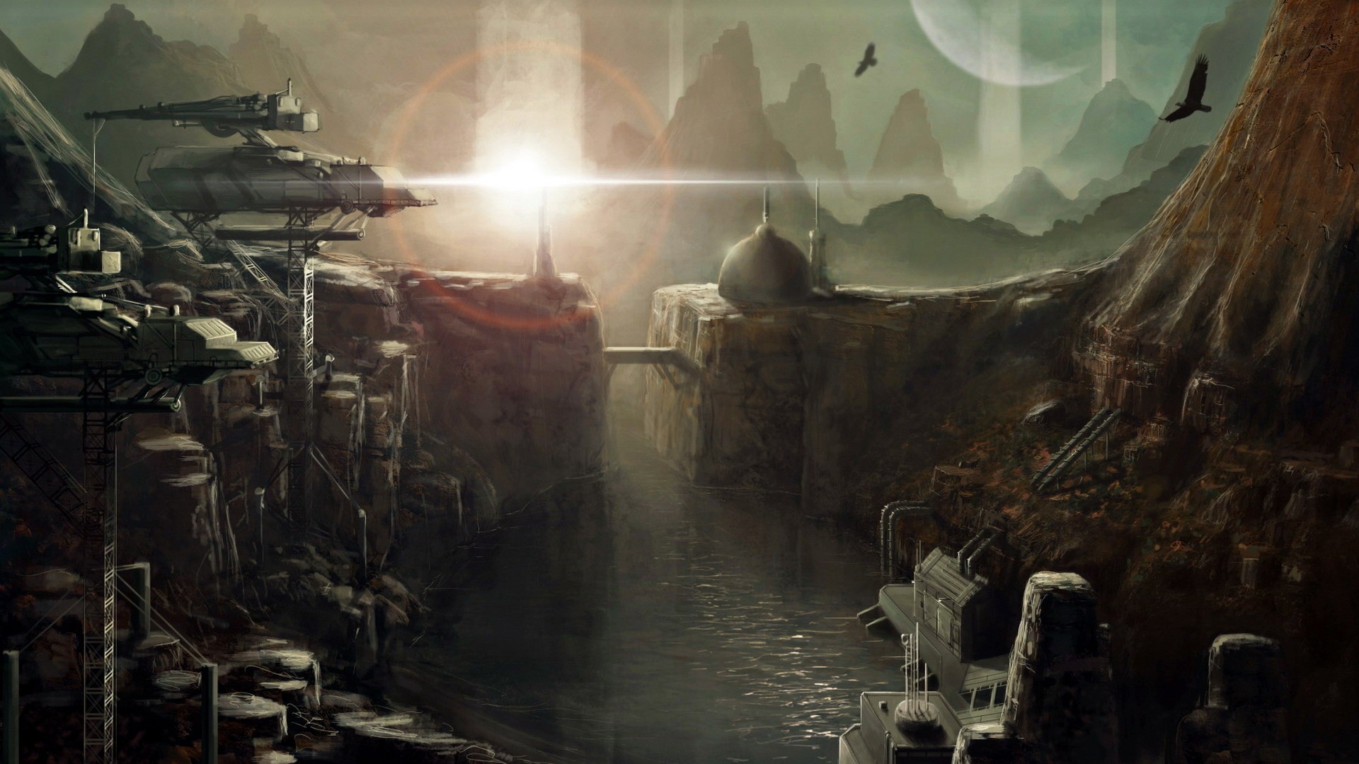 Free download wallpaper Landscape, Sci Fi on your PC desktop