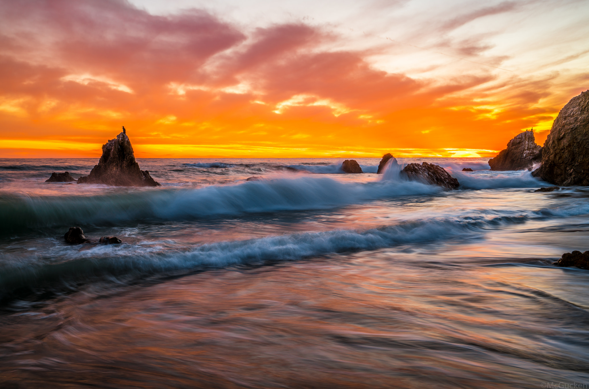 Descarga gratuita de fondo de pantalla para móvil de Océano, Ola, Atardecer, Tierra/naturaleza.