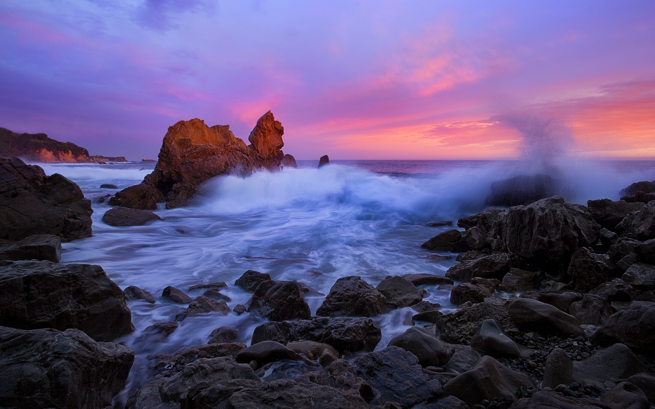 Laden Sie das Natur, Horizont, Ozean, Kalifornien, Welle, Meer, Sonnenuntergang, Erde/natur, Meereslandschaft-Bild kostenlos auf Ihren PC-Desktop herunter