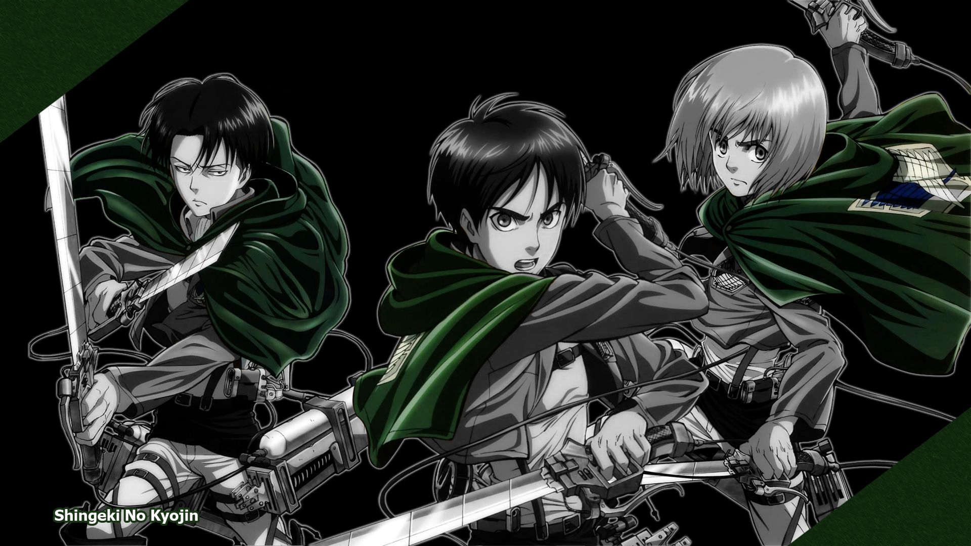 Download mobile wallpaper Anime, Armin Arlert, Eren Yeager, Attack On Titan, Levi Ackerman for free.